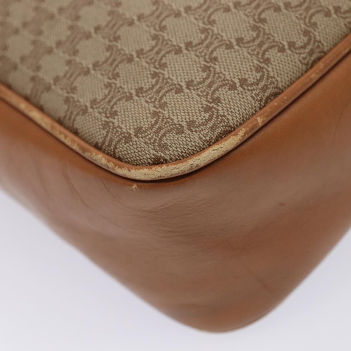 CELINE Macadam Canvas Shoulder Bag Beige Gold - 9