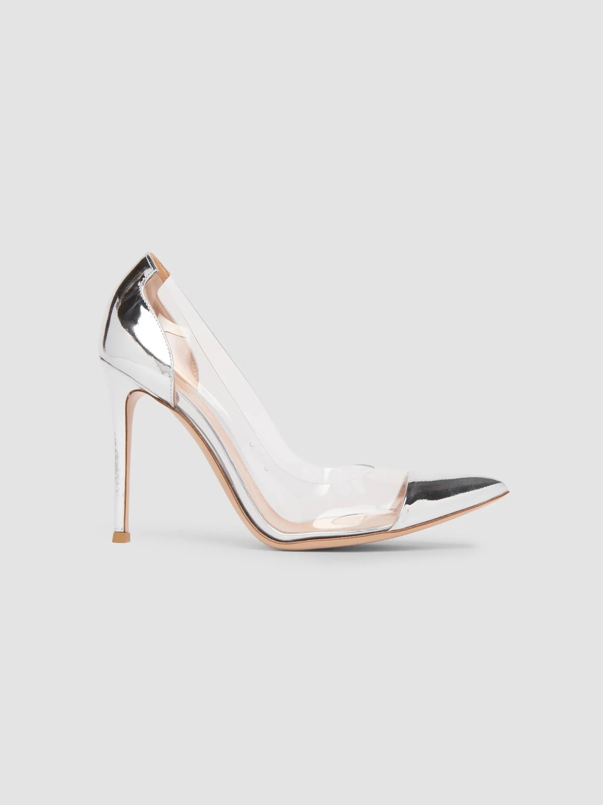 Women's 105MM Leather Pumps - Silver - 1