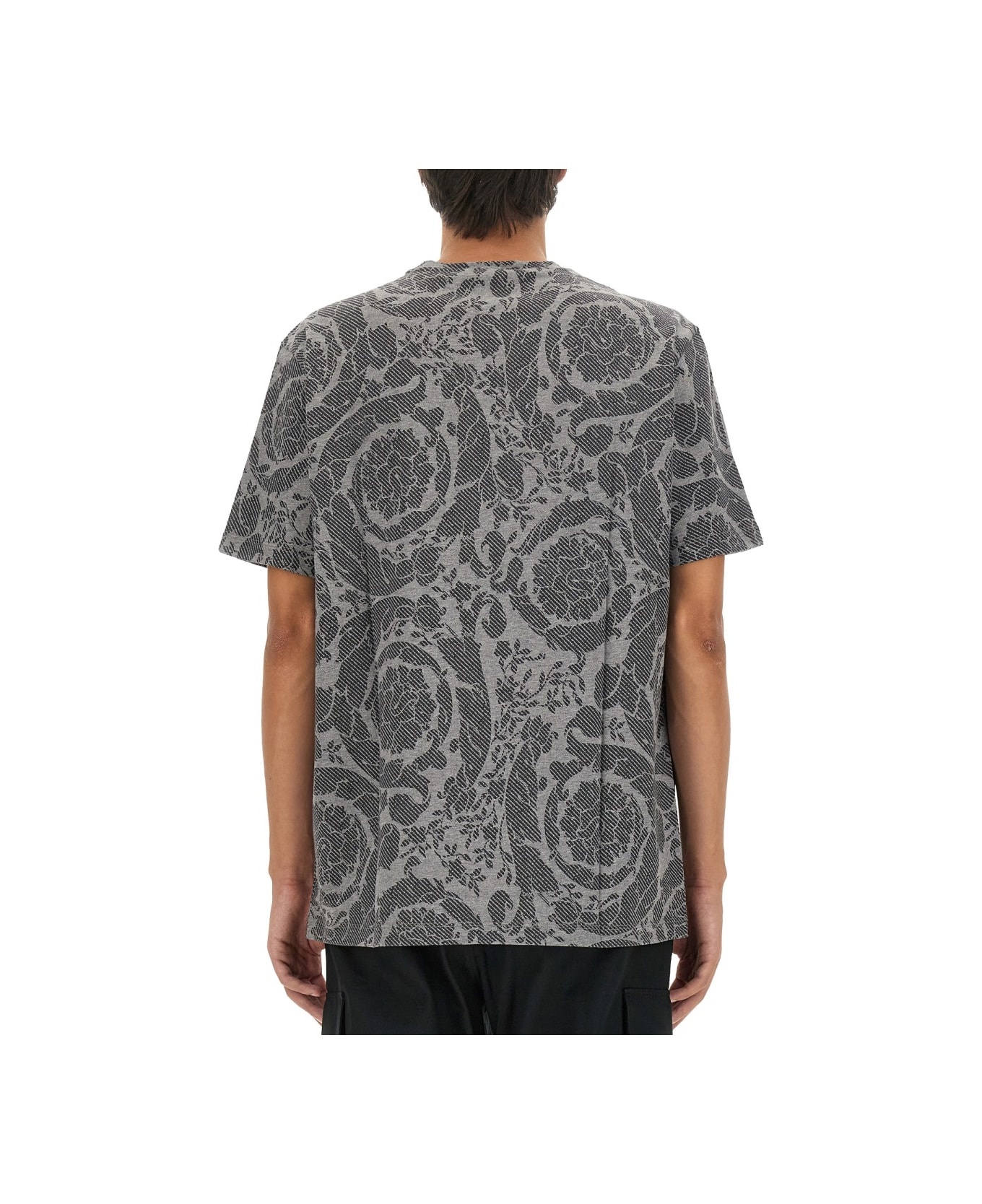 VERSACE Silhouette Baroque Logo T-shirt | italist | REVERSIBLE