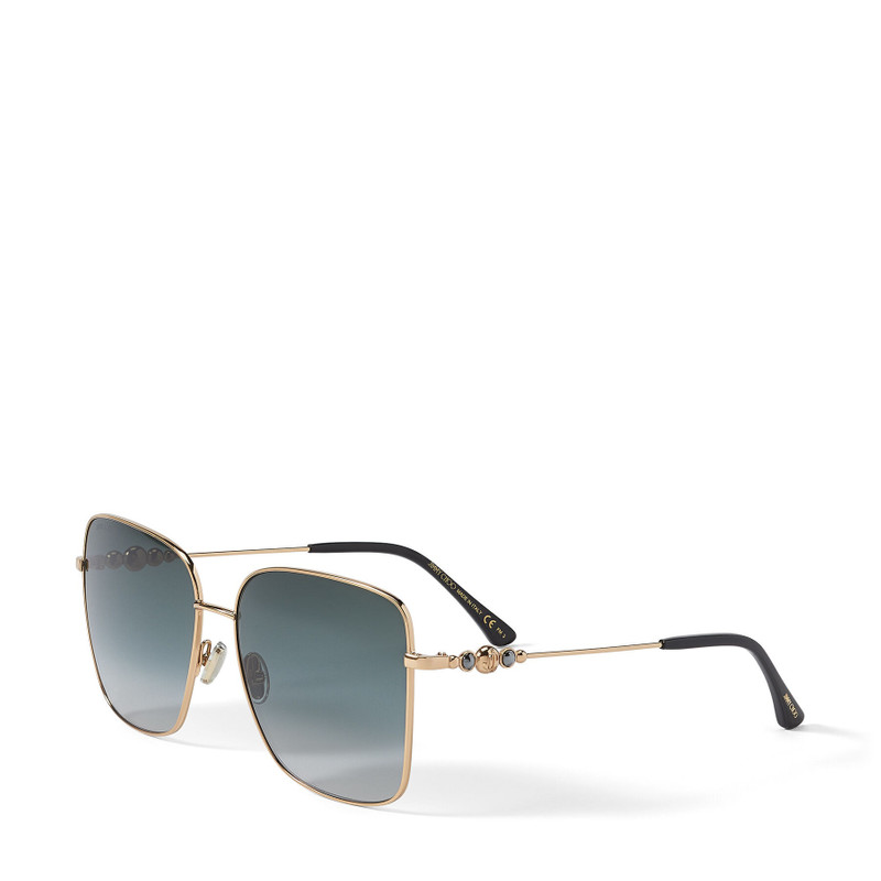 Hester Rose Gold Square-Frame Sunglasses with Grey Shaded Lenses 3