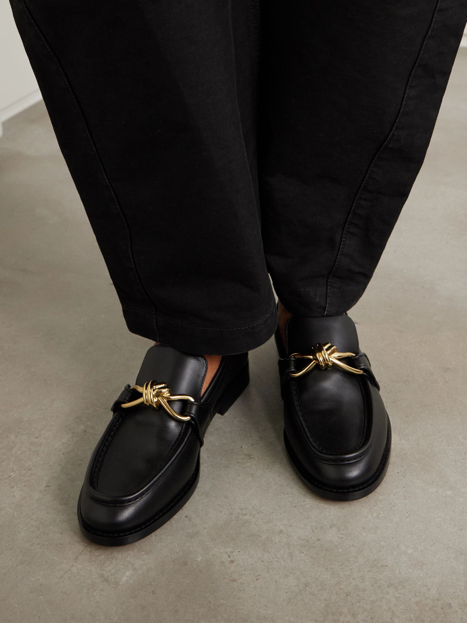 Astaire embellished leather loafers Black - 2