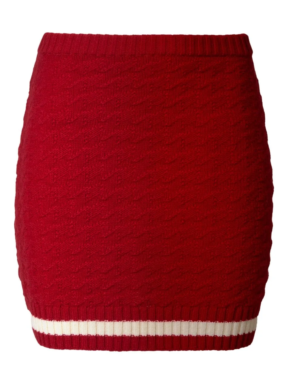 textured stripe-detail skirt - 1