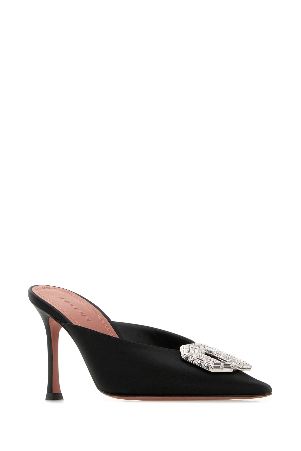 Black satin Camelia mules - 2