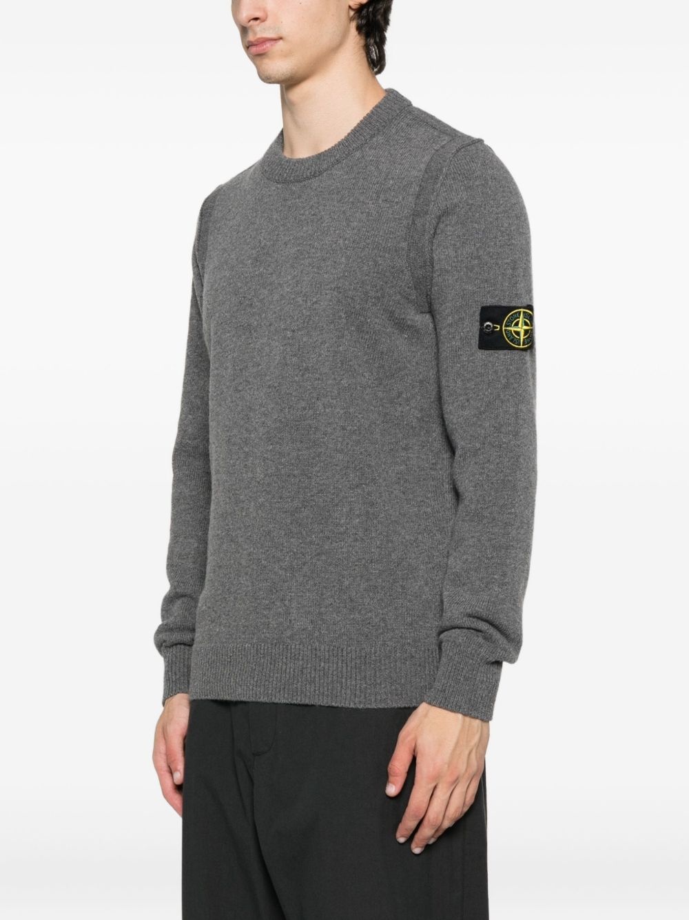 crew-neck patch sweater - 3