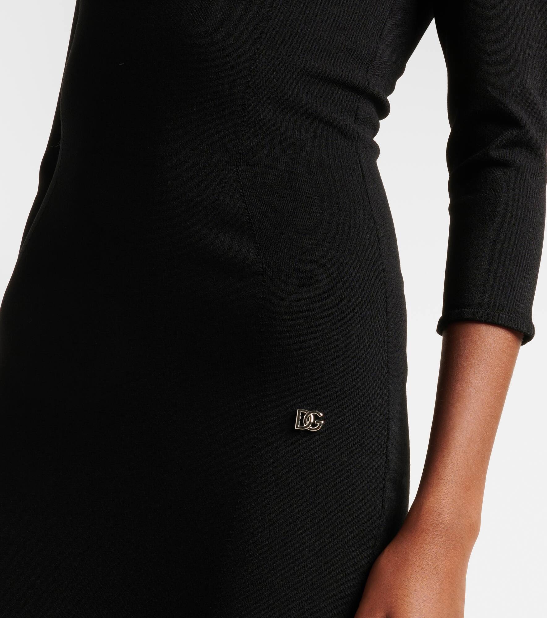Logo knitted midi dress - 5