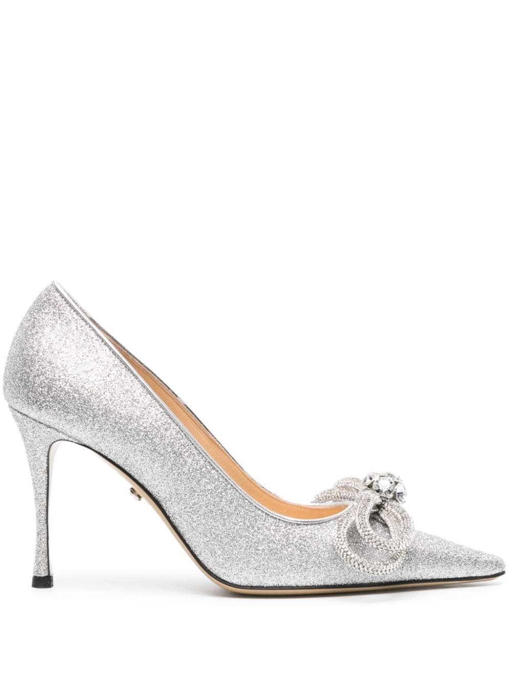 Double Bow 90mm glitter pumps - 1