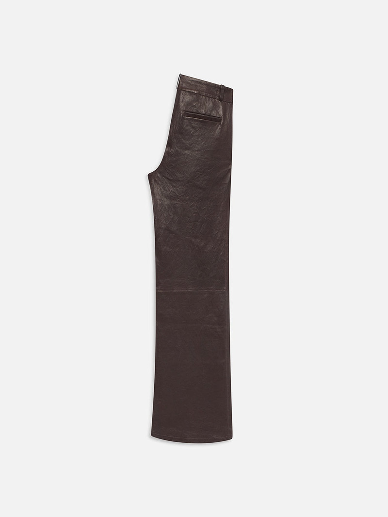 Relaxed Leather Trouser in Chocolate Brown 4