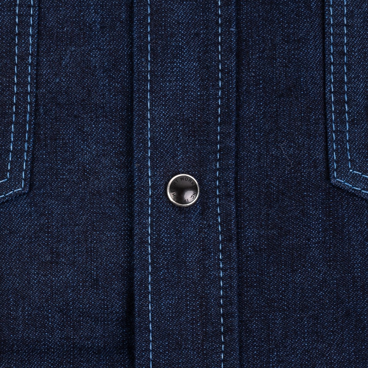 IHSH-352-BLU 10oz Selvedge Denim Western Shirt - Indigo Overdyed Blue - 11