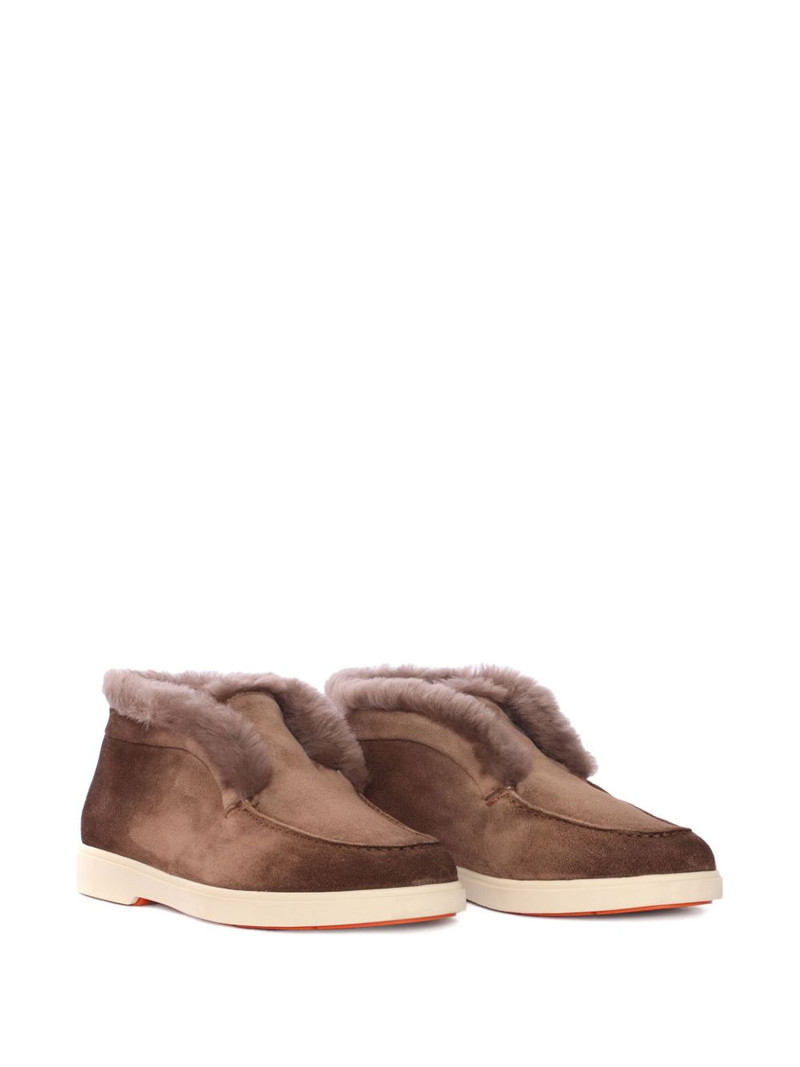 Santoni fur-trimmed suede boots outlook