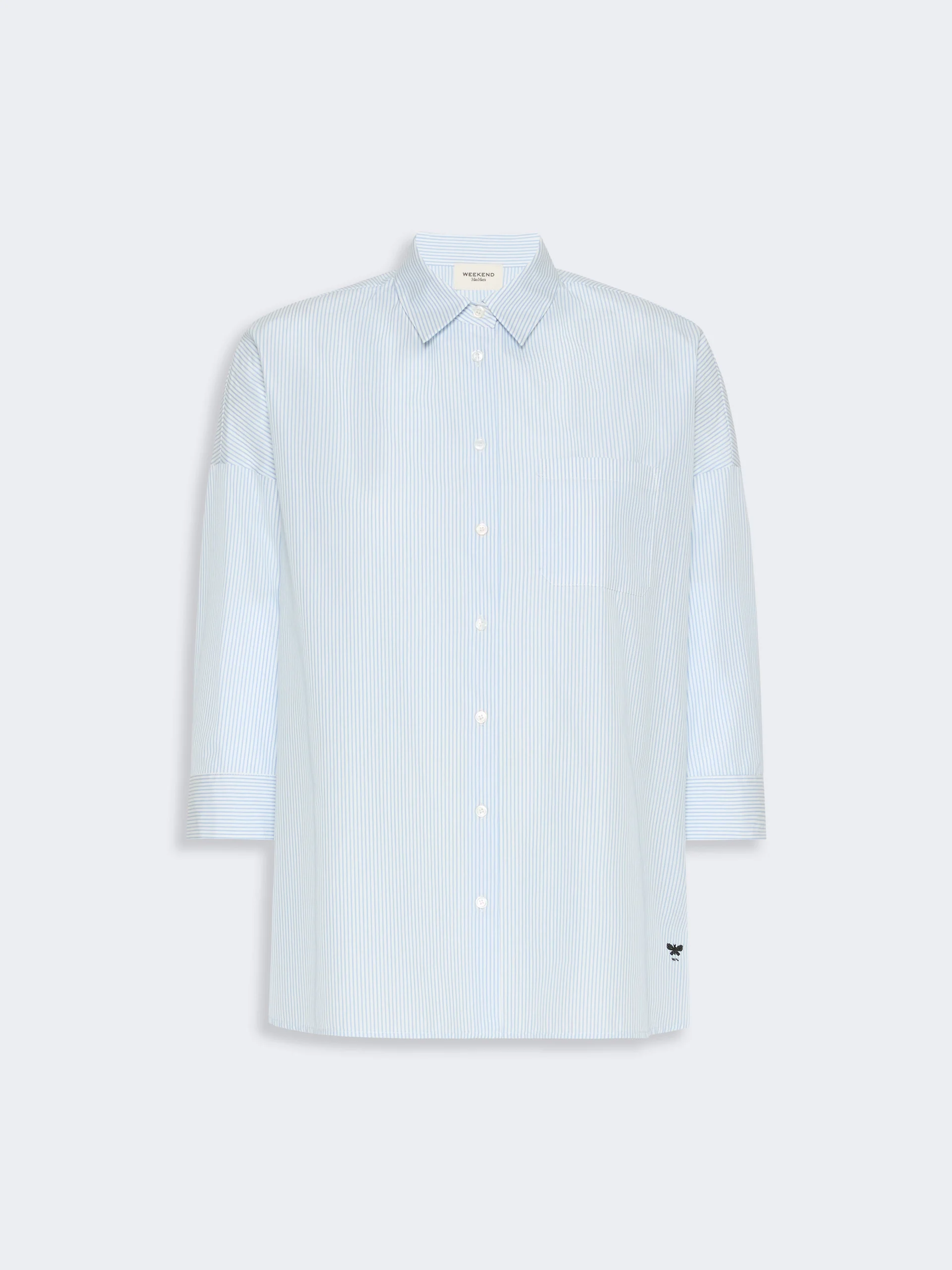 GIRALDA Boxy cotton poplin shirt - LIGHT BLUE - 1