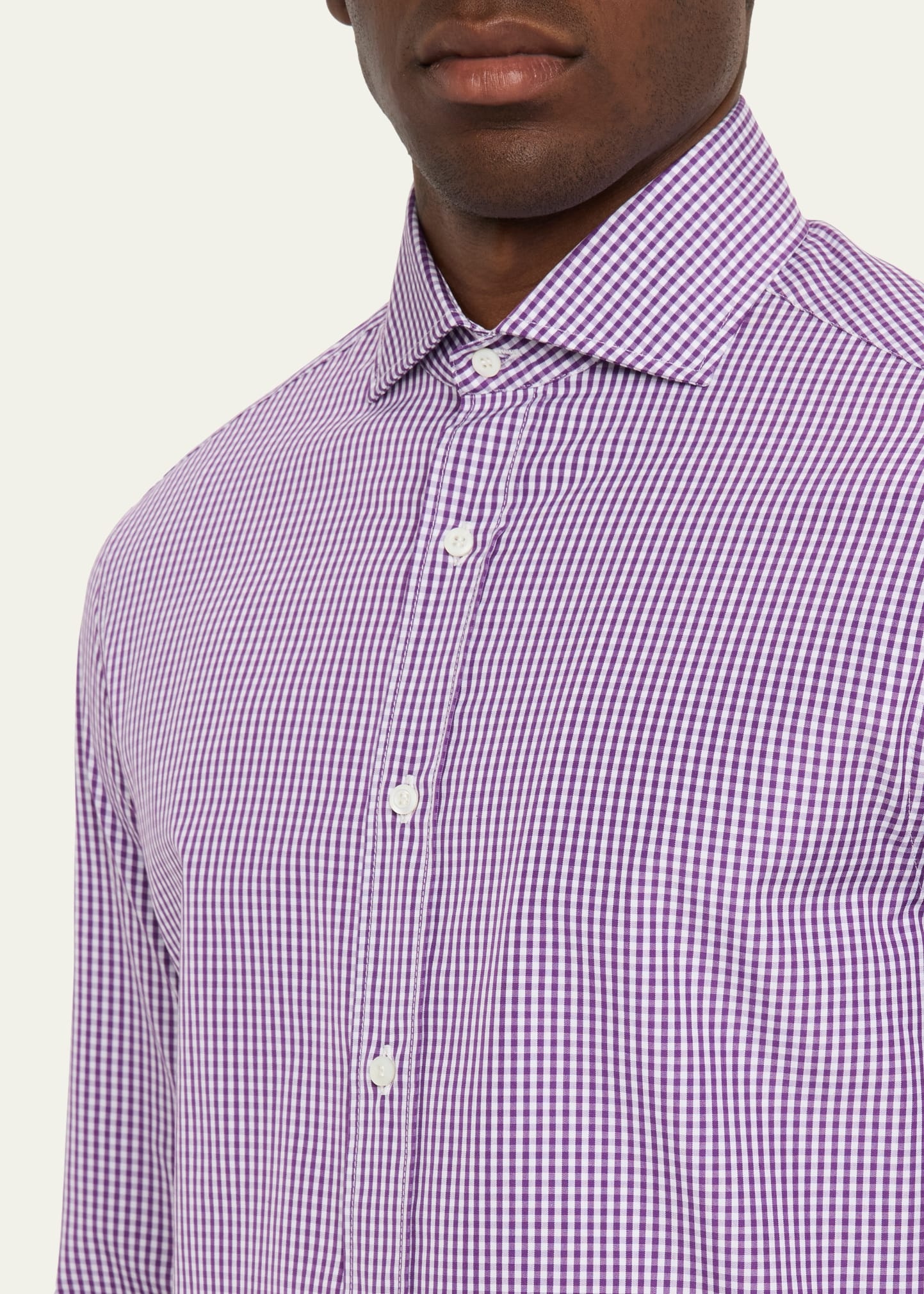 Men's Gingham Check Long-Sleeve Shirt - 4