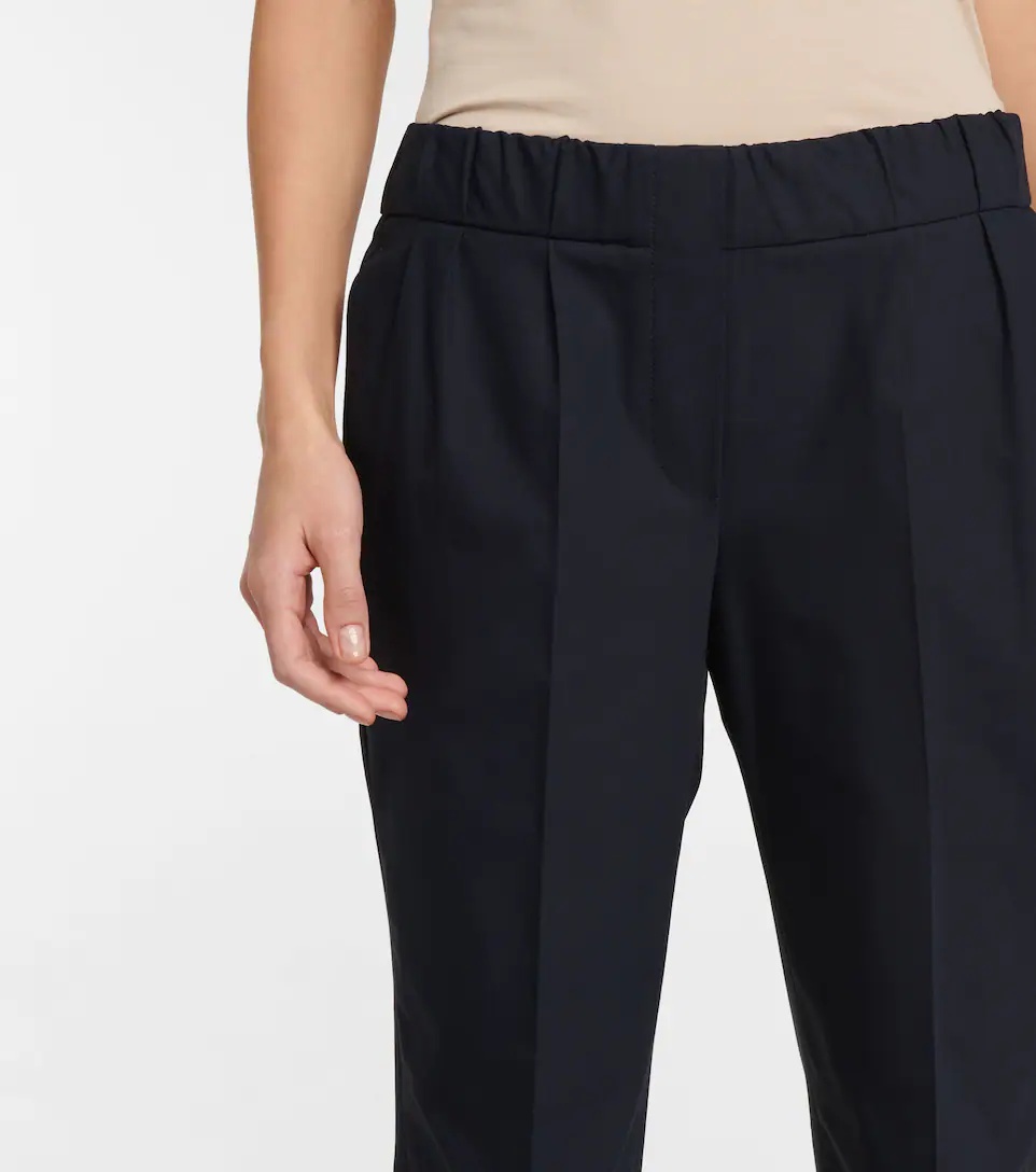 Cotton-blend tapered pants - 4