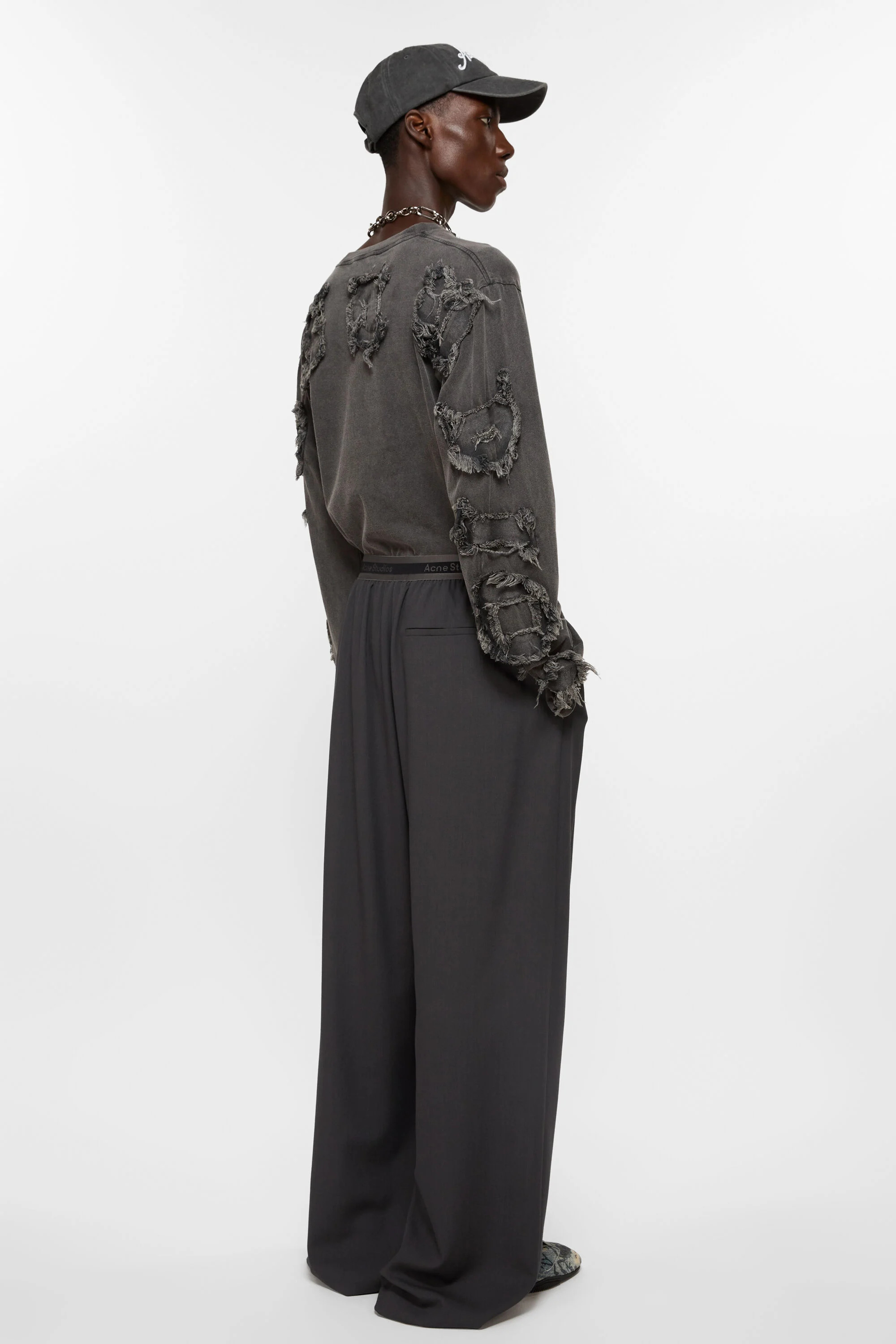 Logo tape trousers - Charcoal Grey - 3