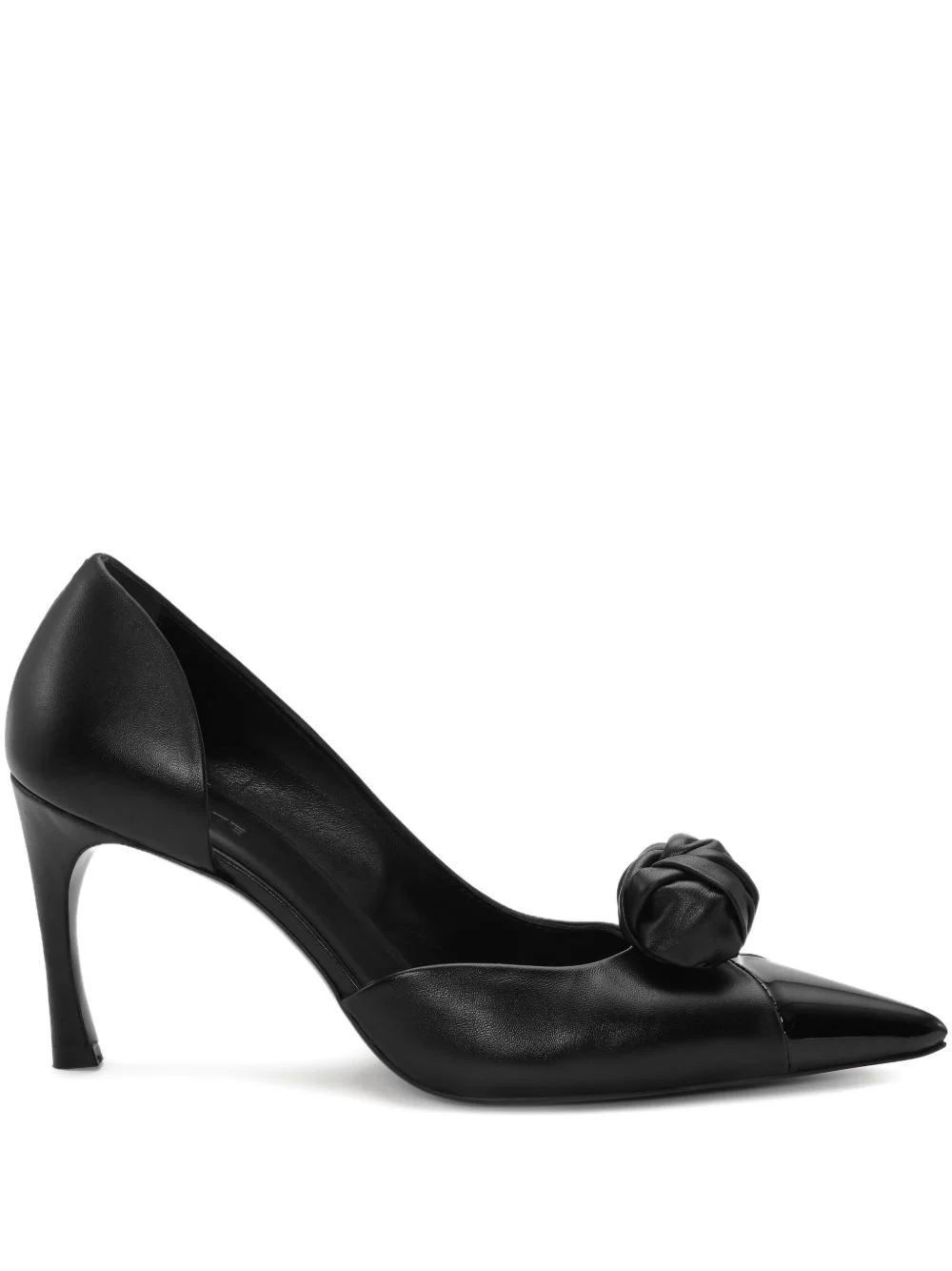knot-appliqué leather pumps - 1
