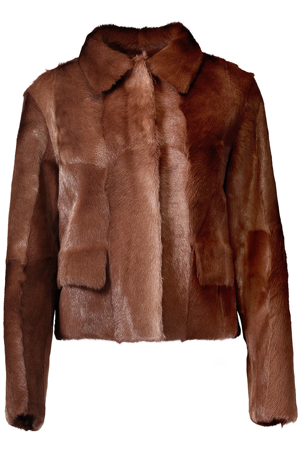 Button Front Fur Jacket - 1