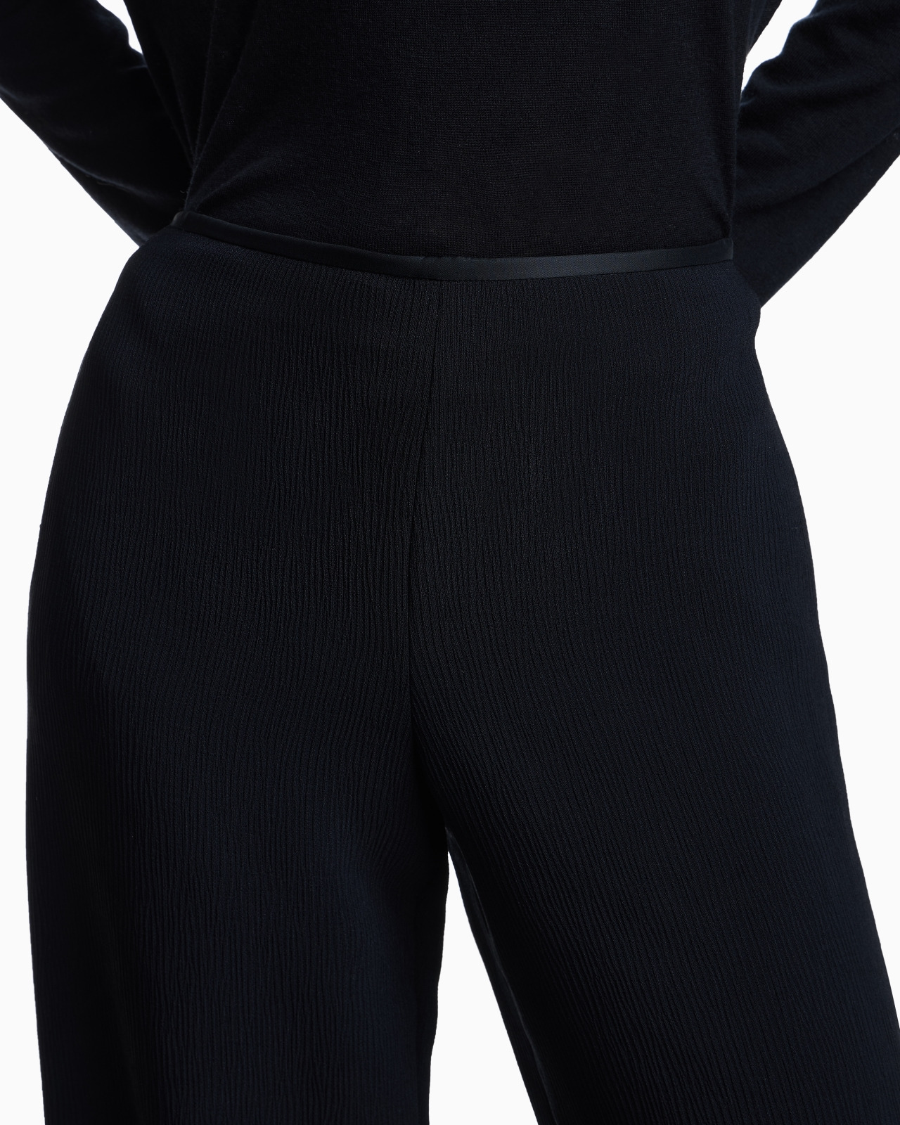 CADY CRÊPE EFFECT PALAZZO TROUSERS - 5