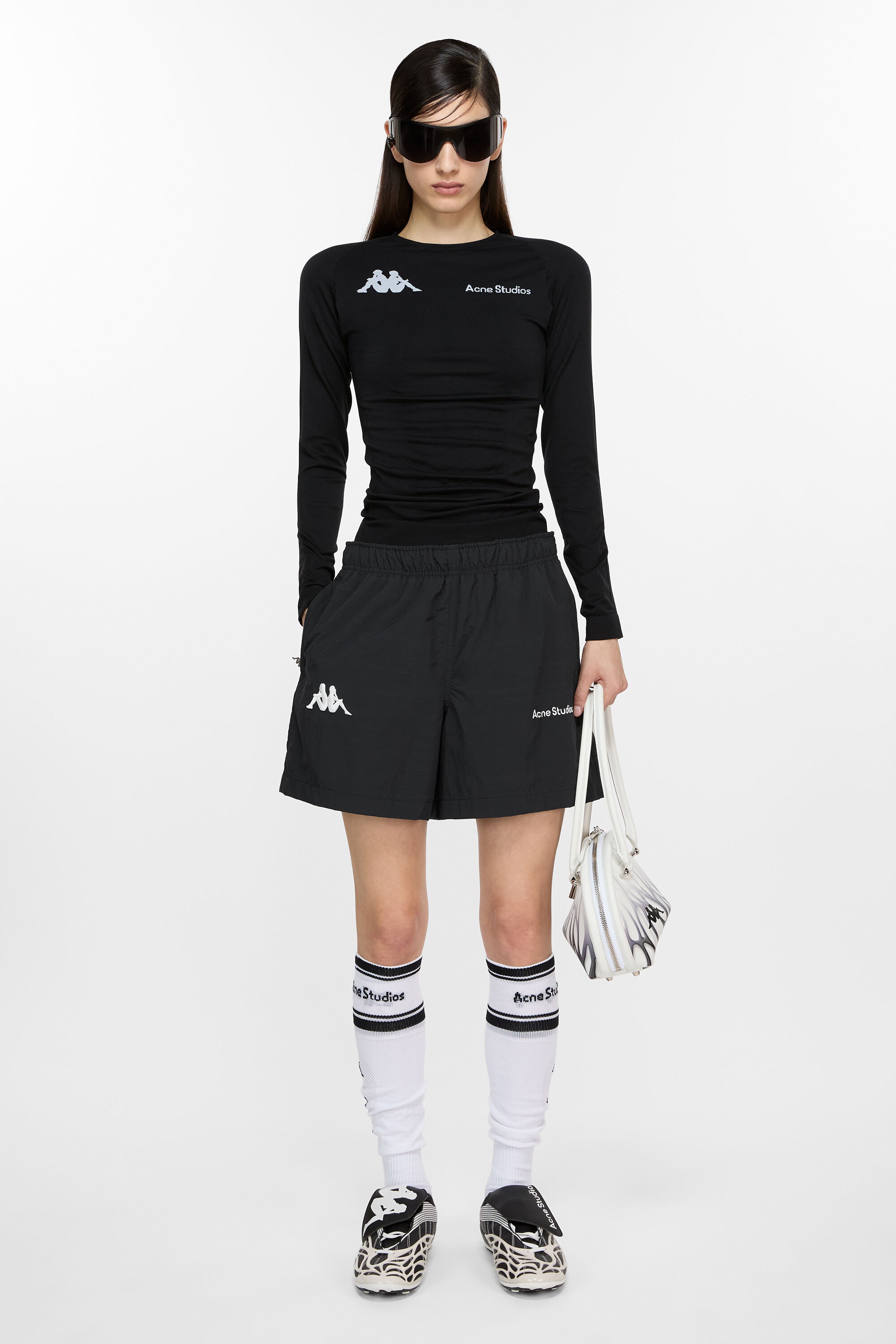 Relaxed fit shorts - Acne Studios x Kappa - Black - 2