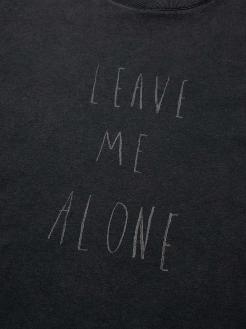 Nudie Jeans Joni Leave Me Alone Tee Faded Black outlook