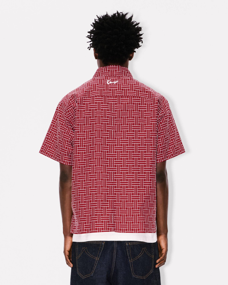 'KENZO Weave' kimono short sleeve shirt in cotton jacquard 4