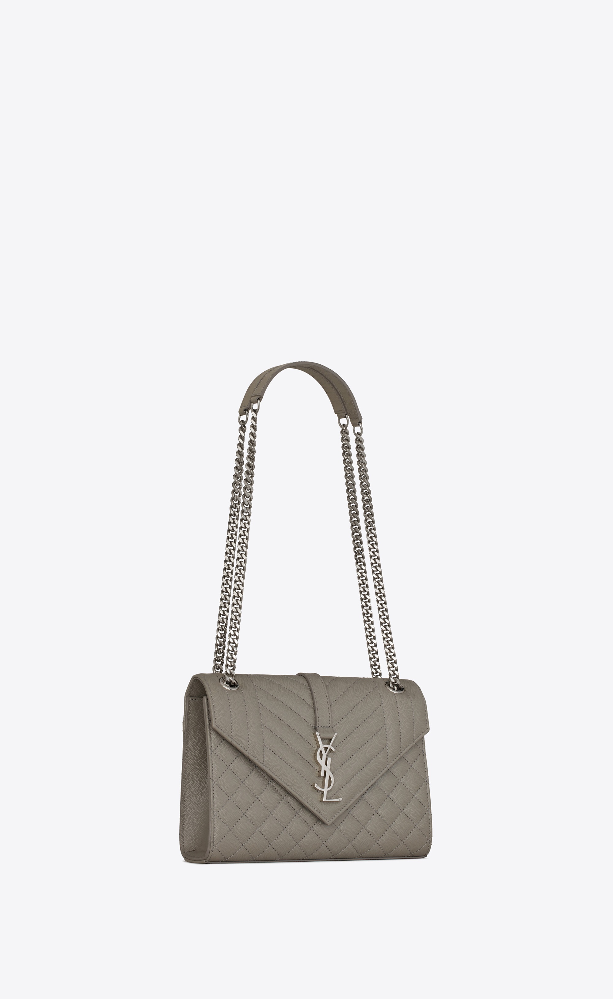 envelope medium bag in mix matelassé grain de poudre embossed leather - 6