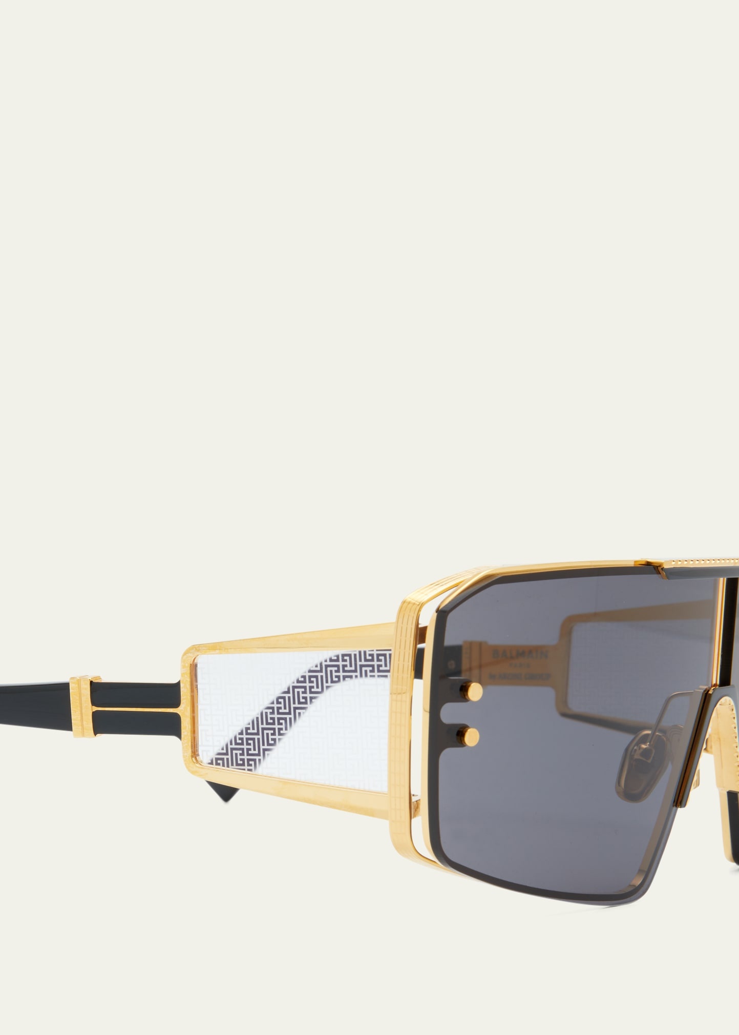 Le Masque Black Titanium & Acetate Shield Sunglasses - 4