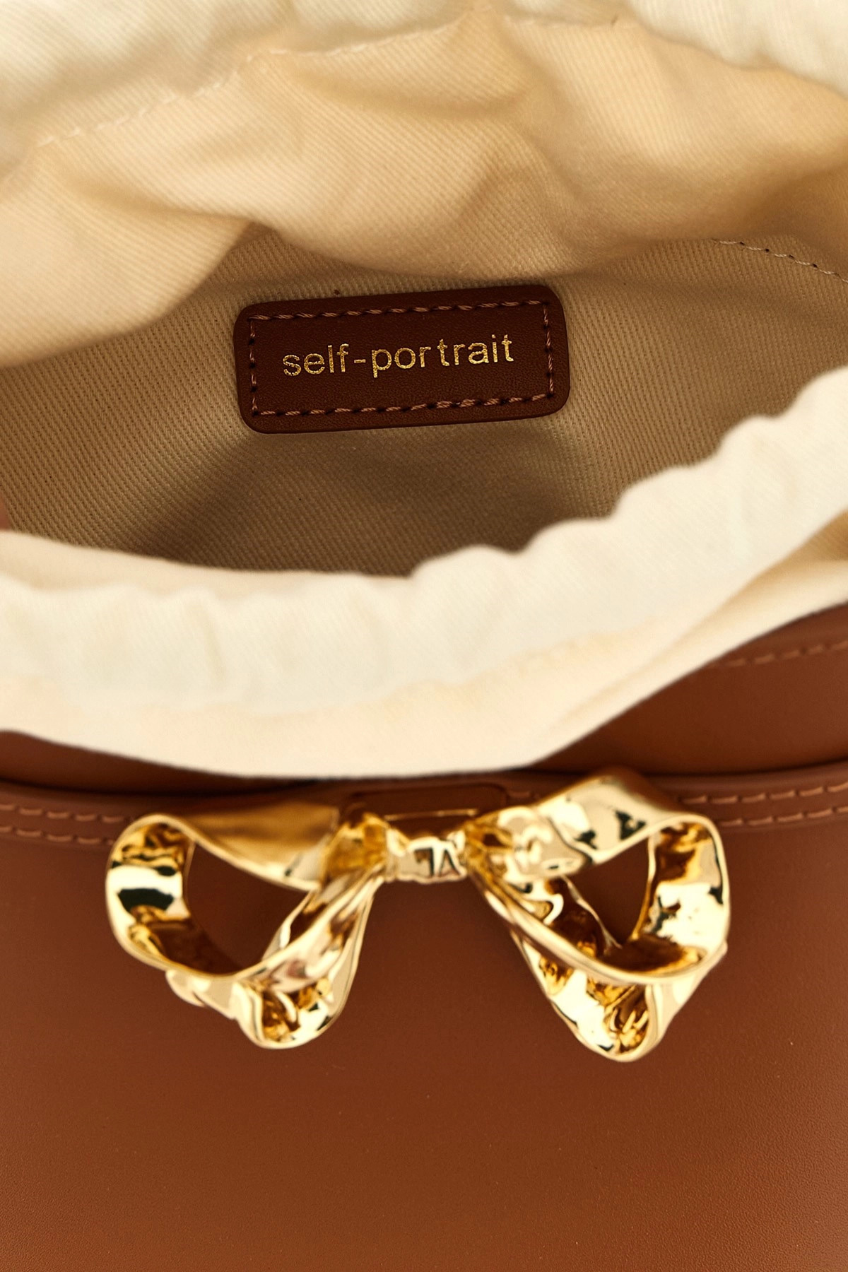 'Brown leather shoulder bow bag' shoulder bag - 5