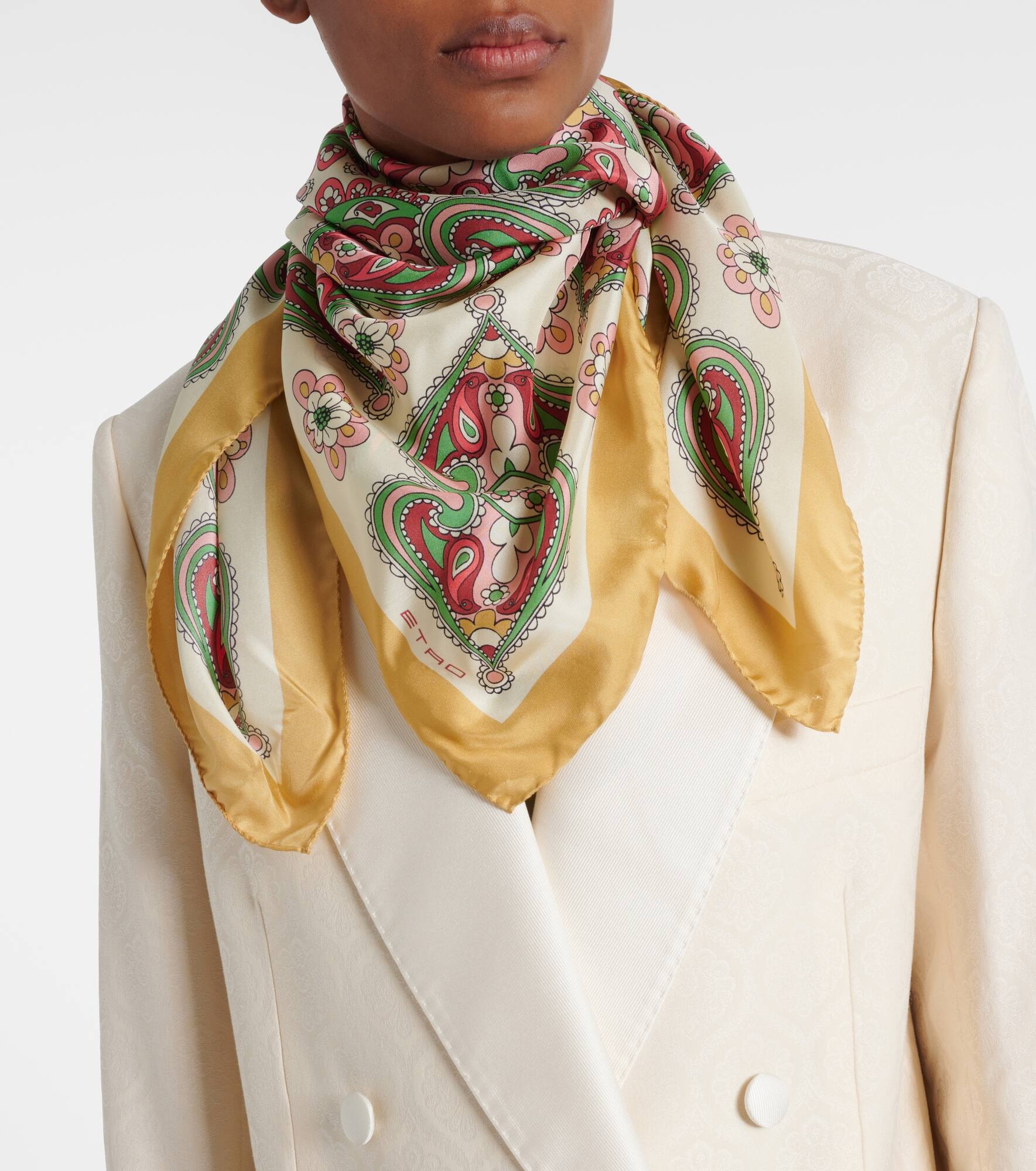 Paisley silk twill scarf - 2