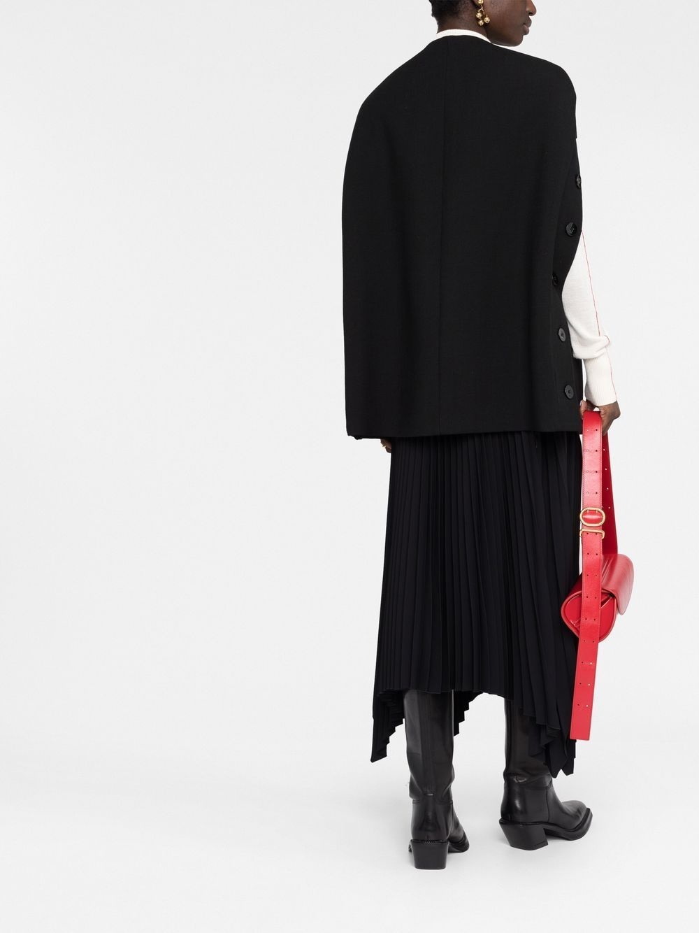 buttoned slit-sleeves coat - 4