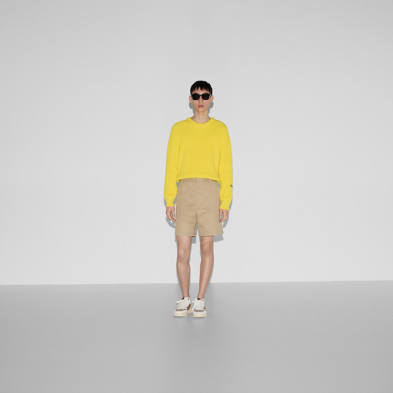 GUCCI Double cotton twill shorts with Web outlook