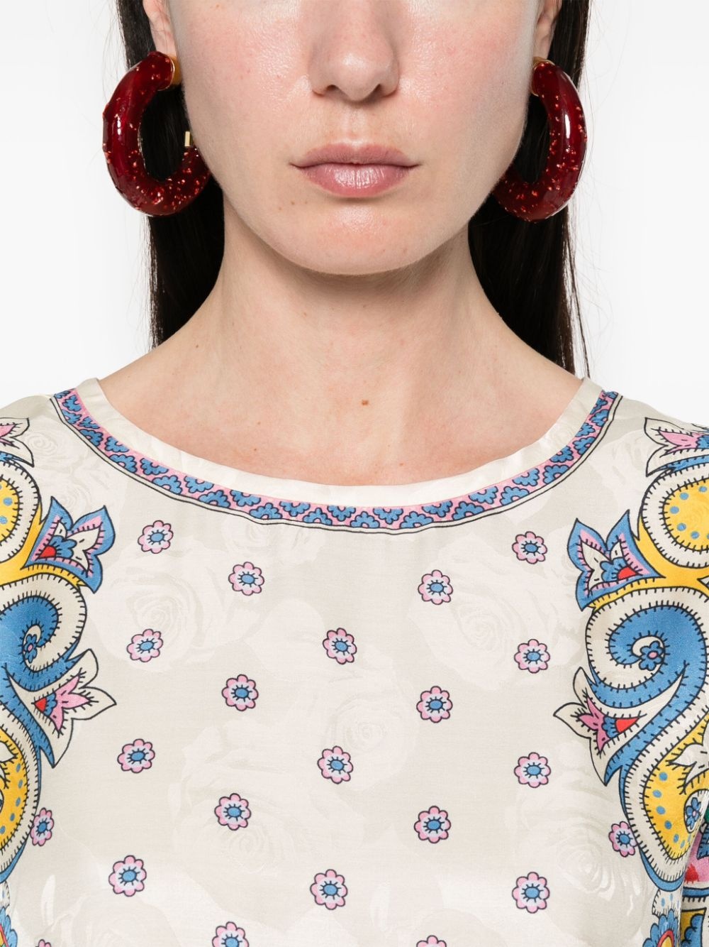 paisley-print T-shirt - 5