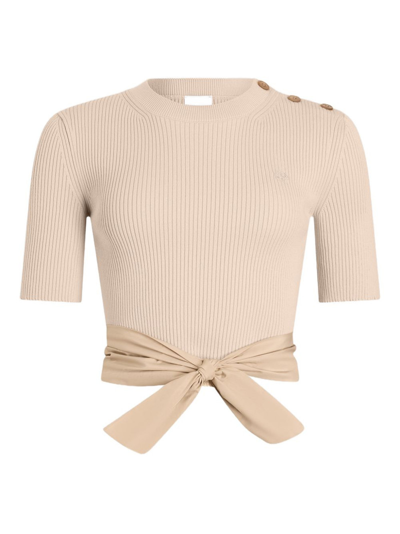 knot buttoned T-shirt 1