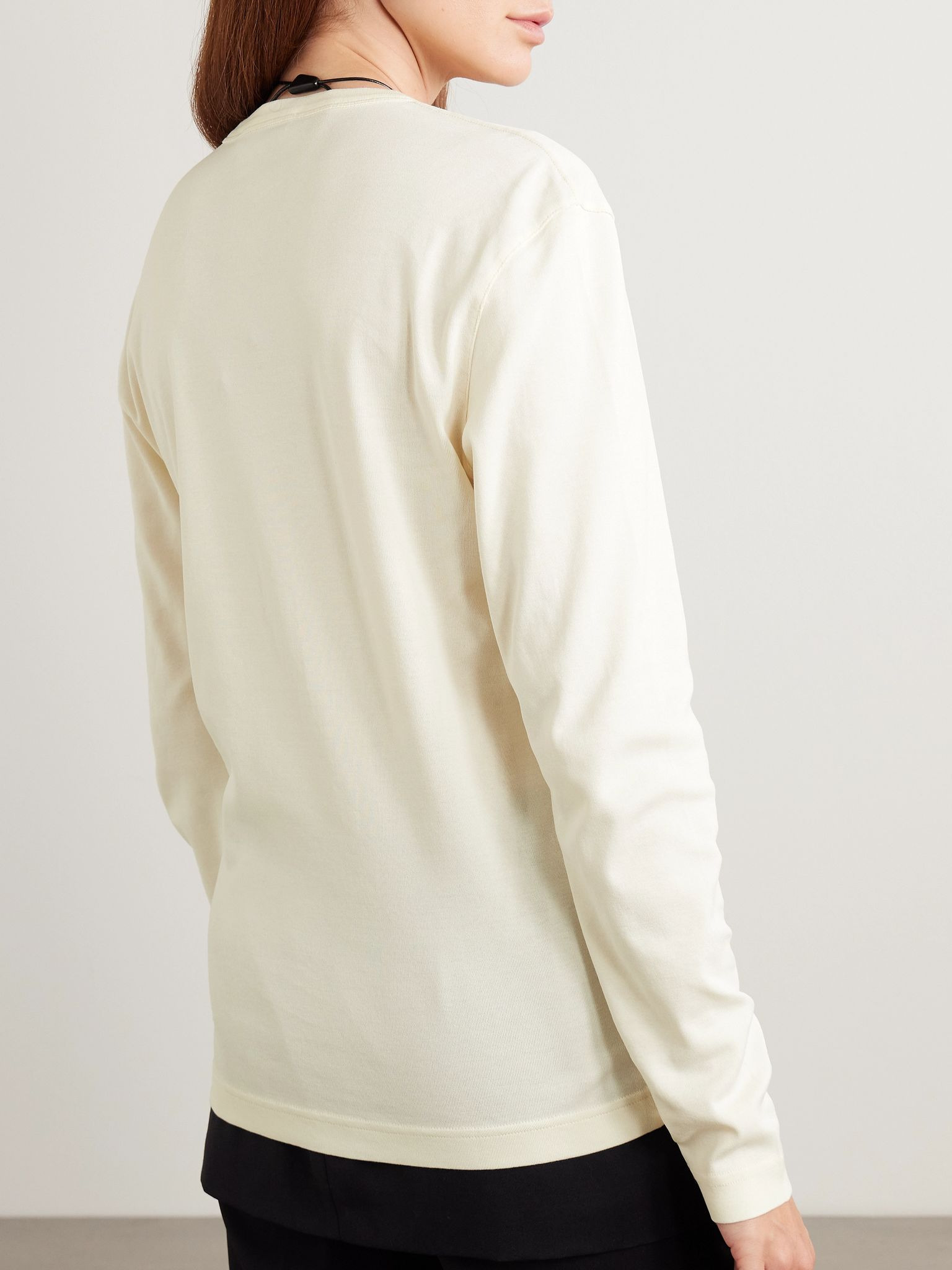 Organic cotton-jersey T-shirt Cream - 4