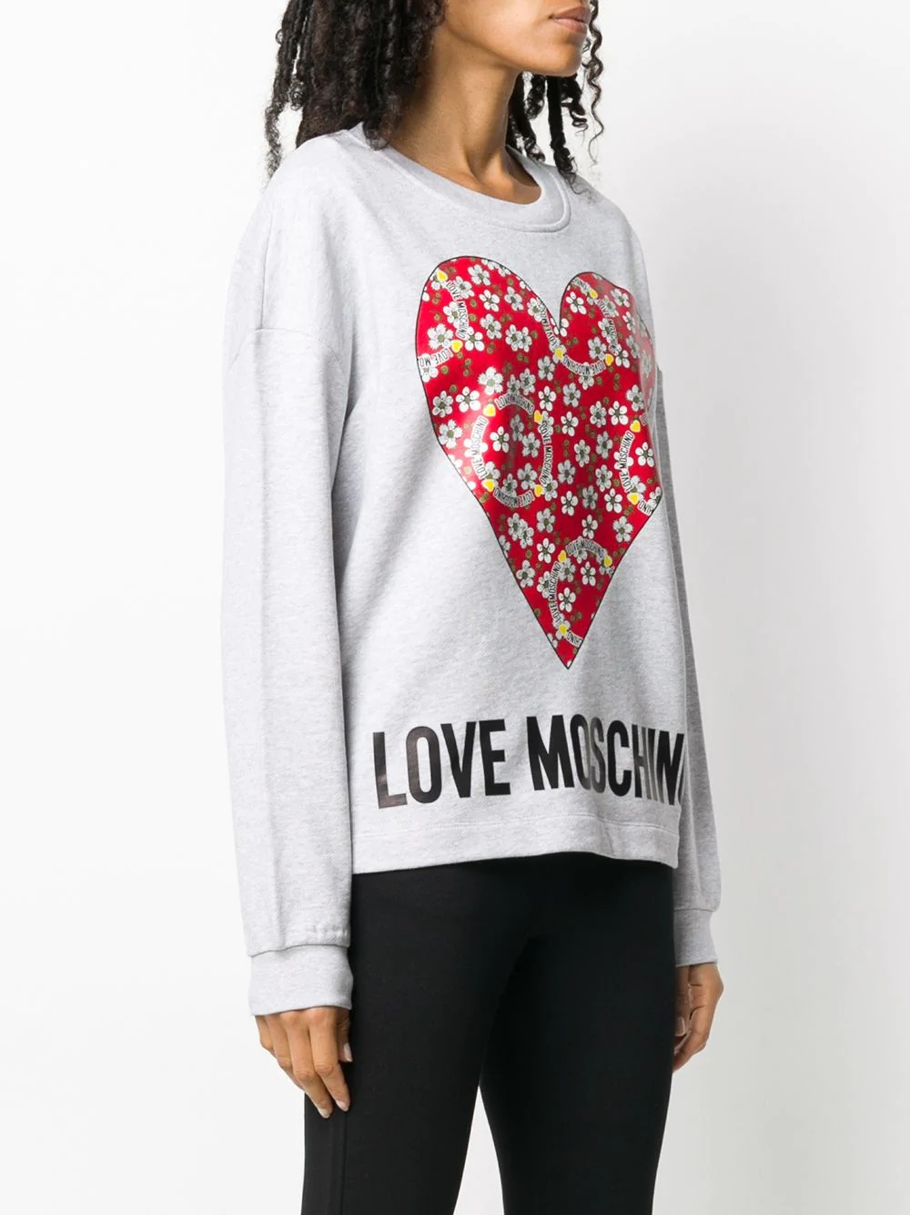 logo heart print sweatshirt - 3