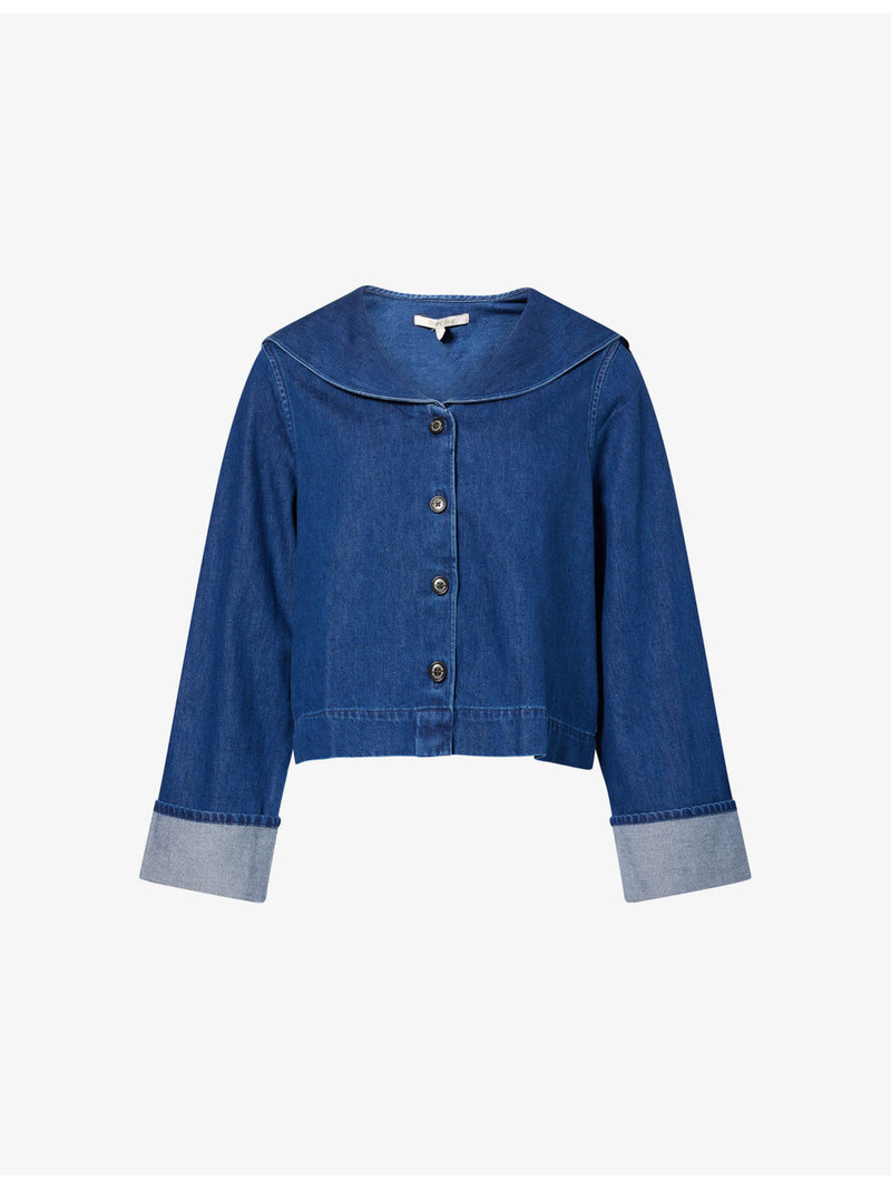 Dartmoor Sailor-Collar Denim Top 1