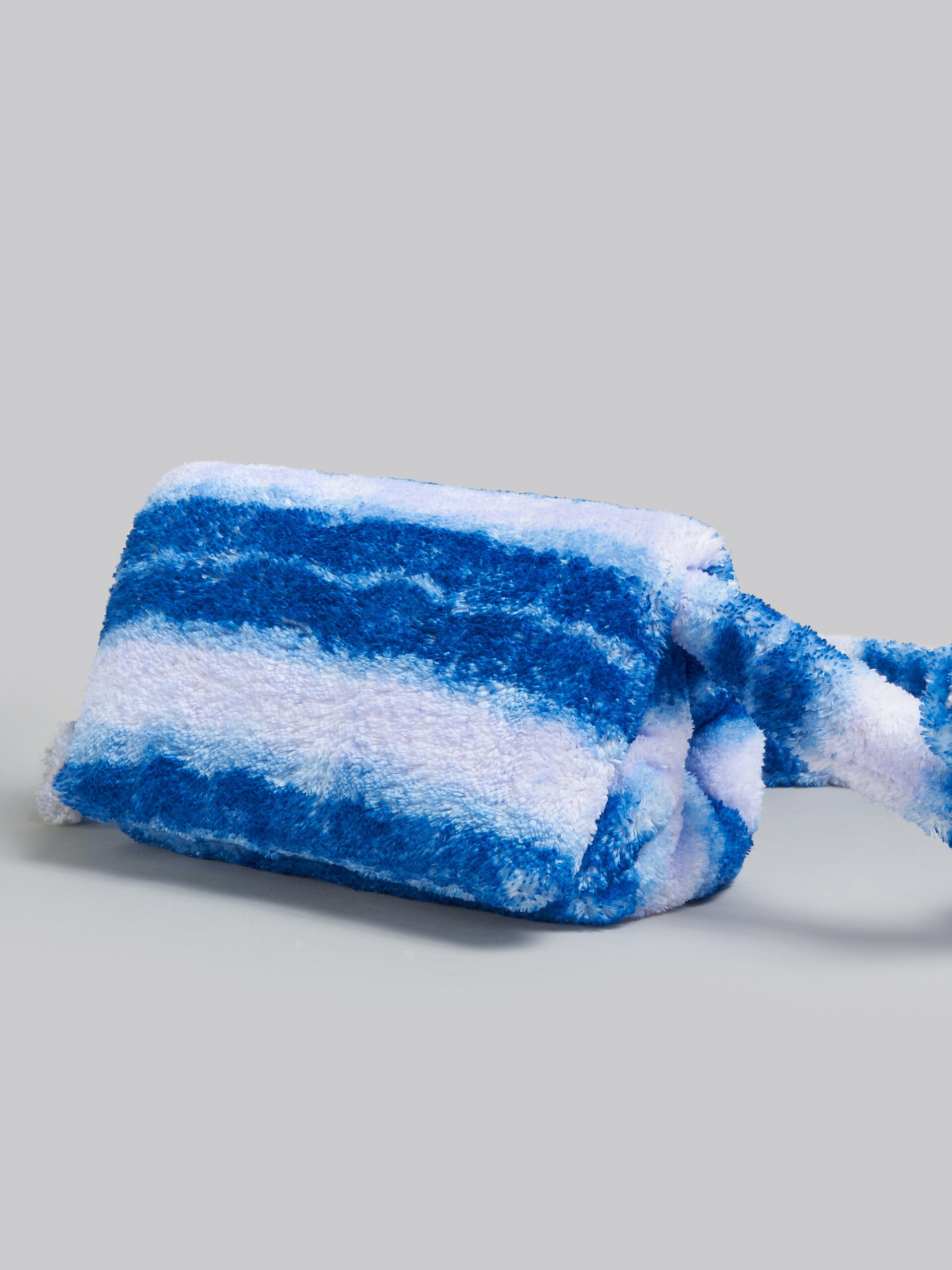 SMALL BLUE STRIPED TERRY PRISMA BAG - 5