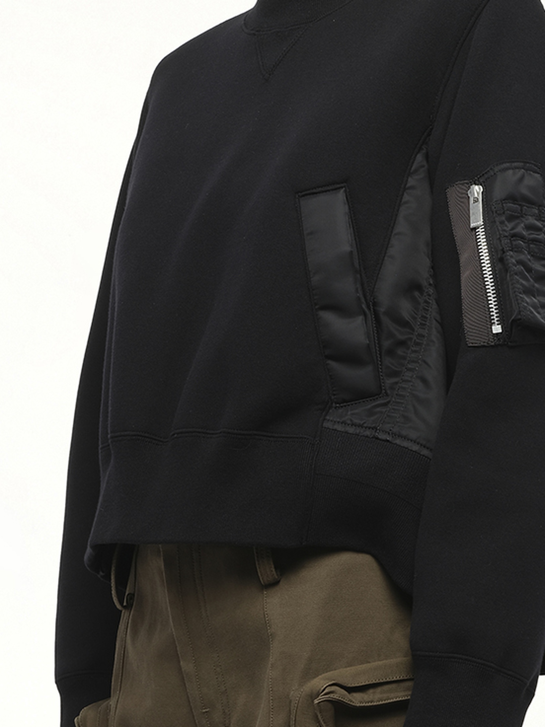 Sponge Sweat x Nylon Twill Pullover in Black/Black - 3