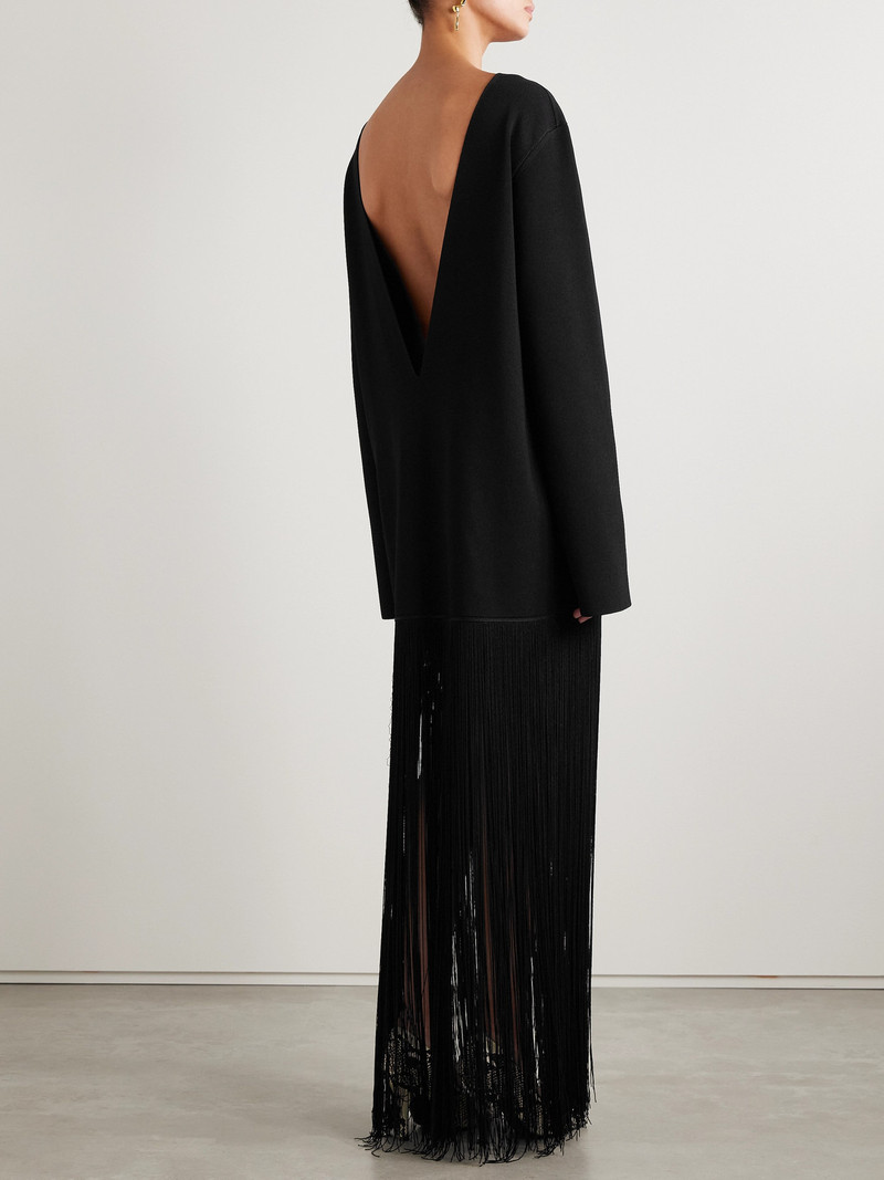 Paley Fringed Ribbed-knit Gown 3