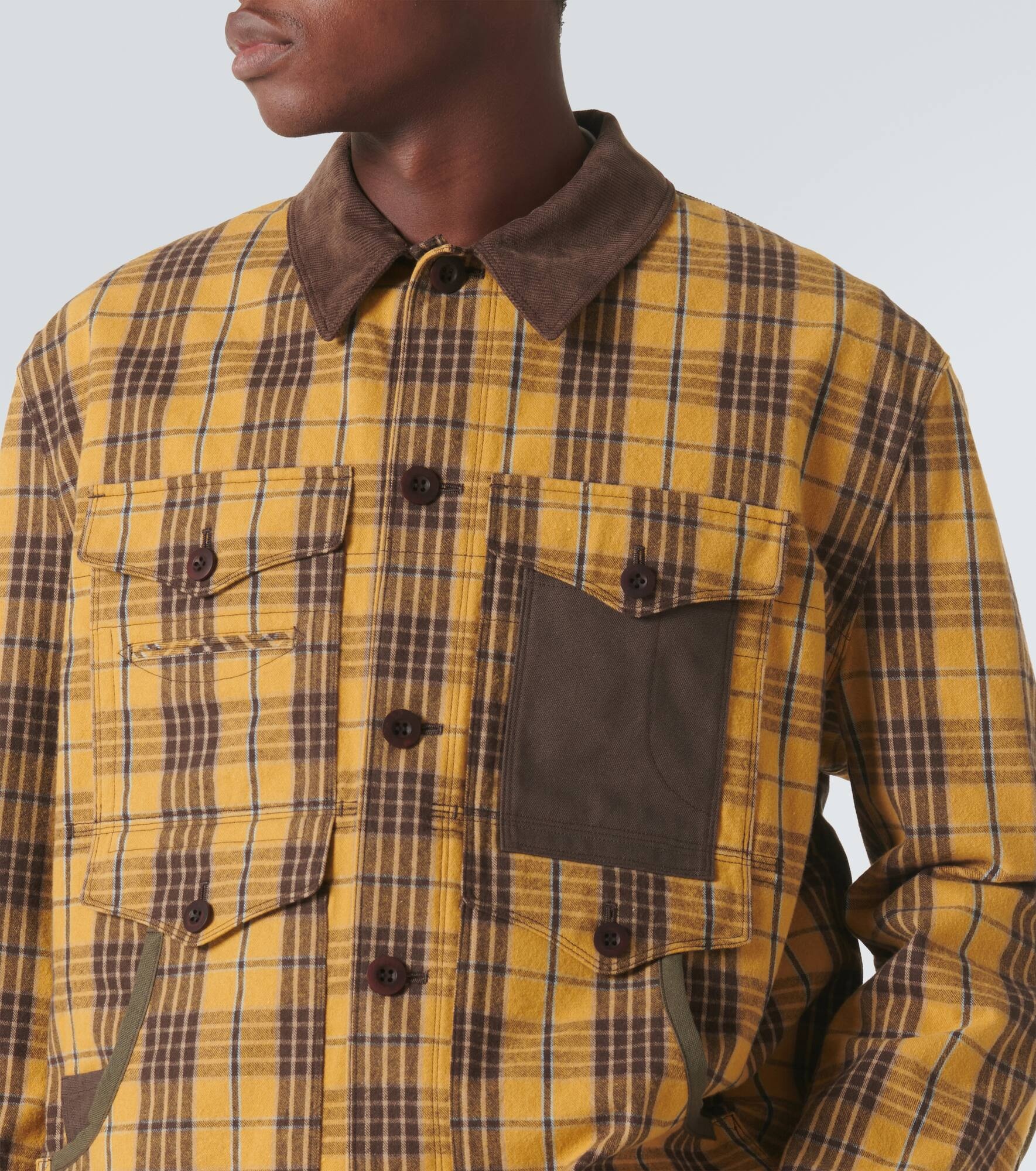Checked cotton flannel jacket - 5