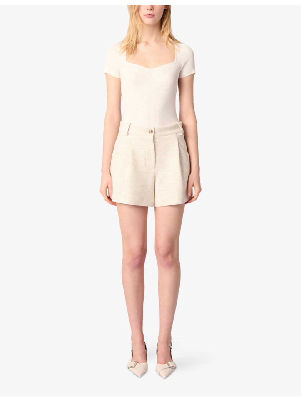 Wide-Leg High-Rise Tweed Shorts - 2