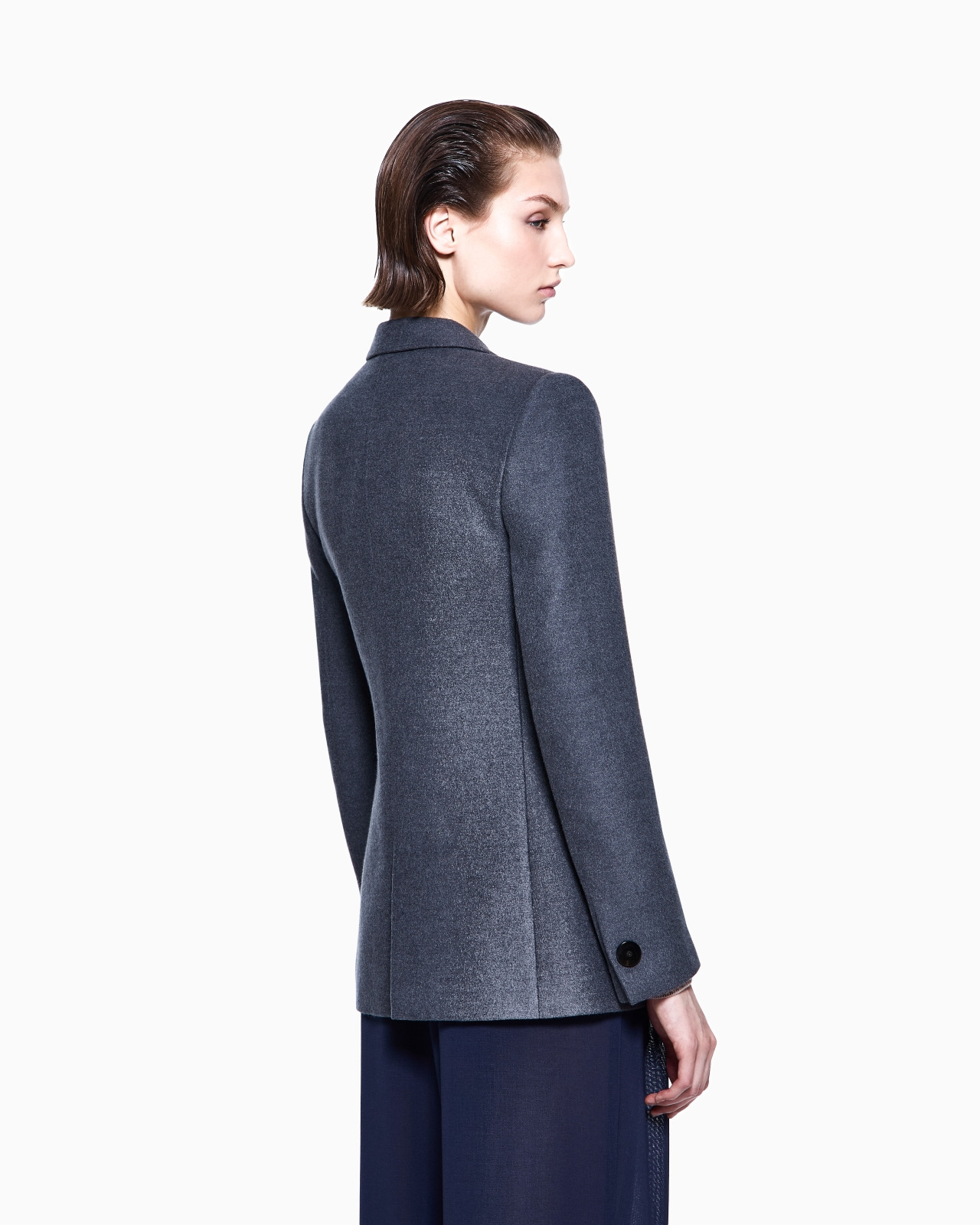 SINGLE-BREASTED JACKET IN SILK FLANNEL - 3