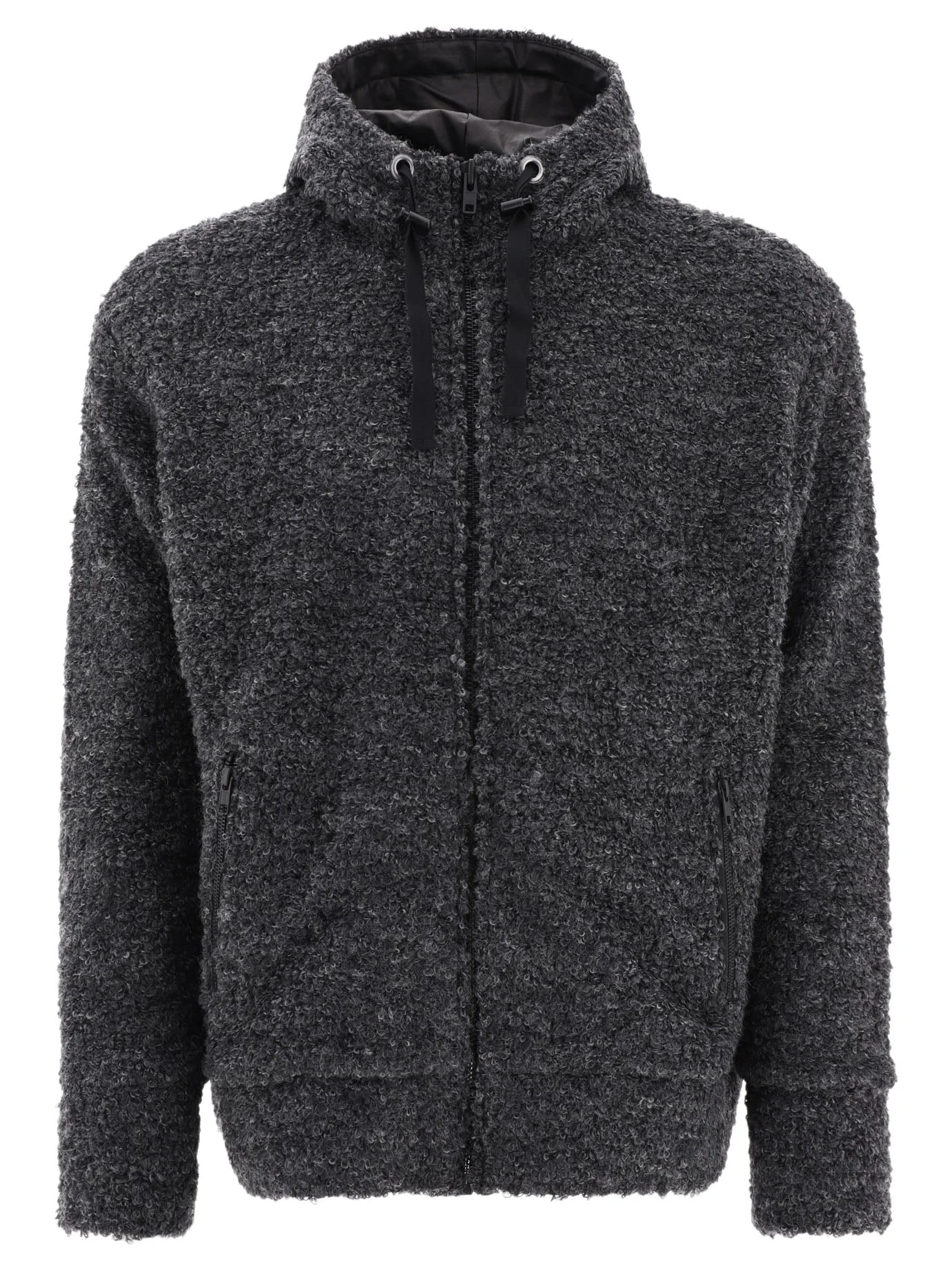 Junya Watanabe Man Textured Drawstring Zipped Hoodie - 1