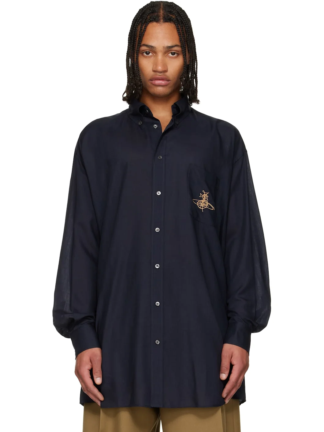 Navy Oversized Shirt - 1