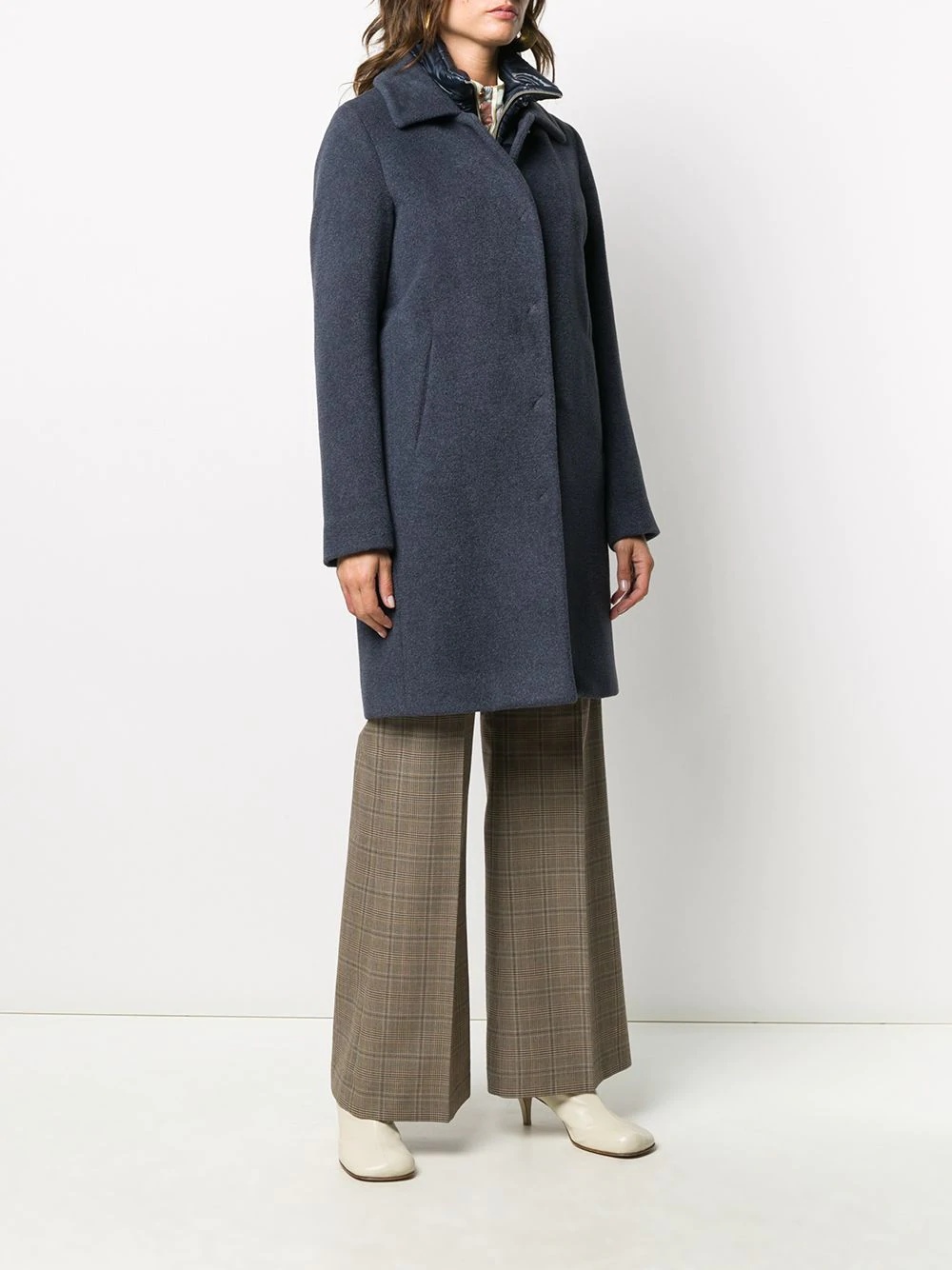 layered mid-length coat - 3