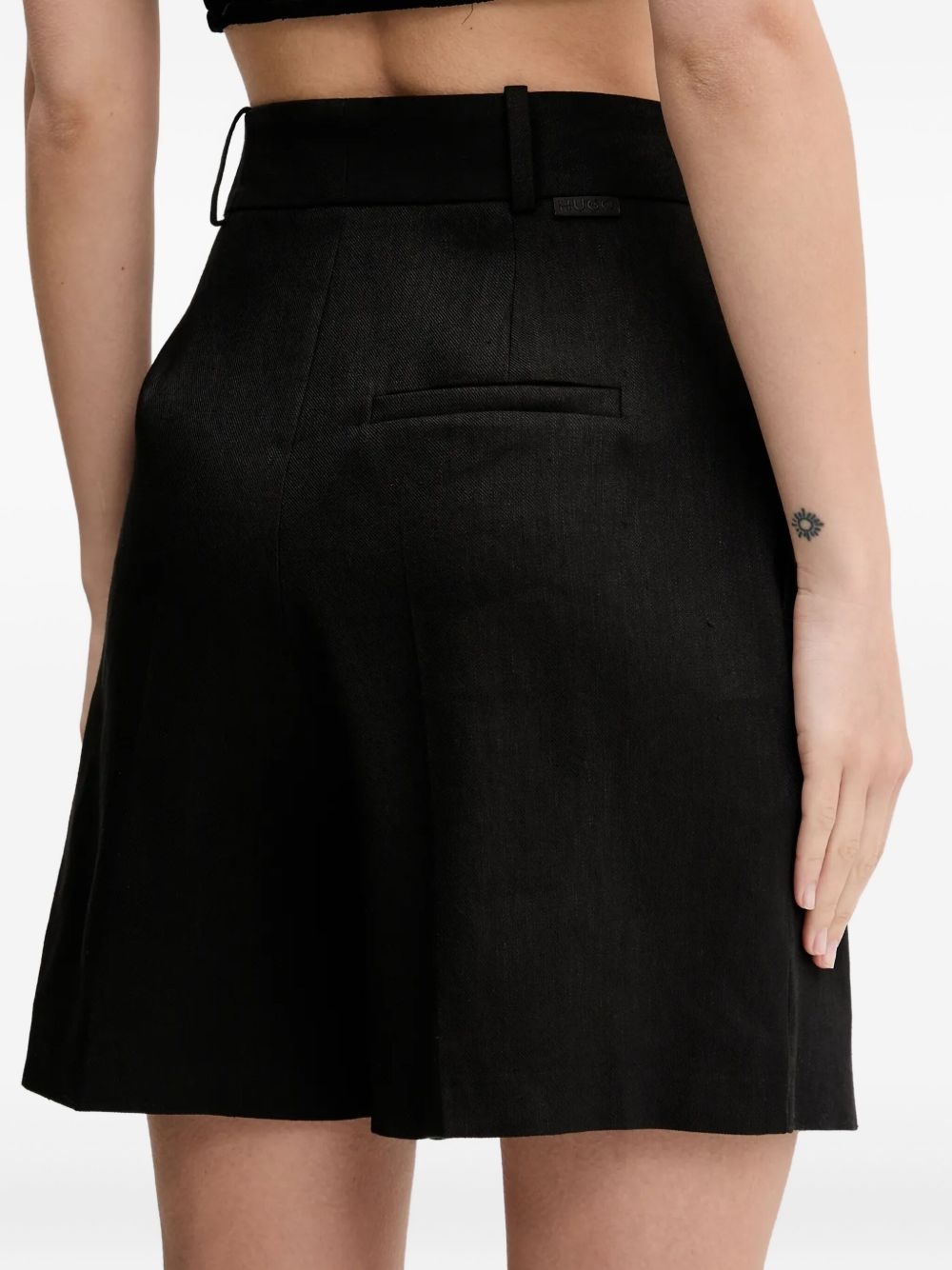 pleat-detail high-waisted shorts - 3