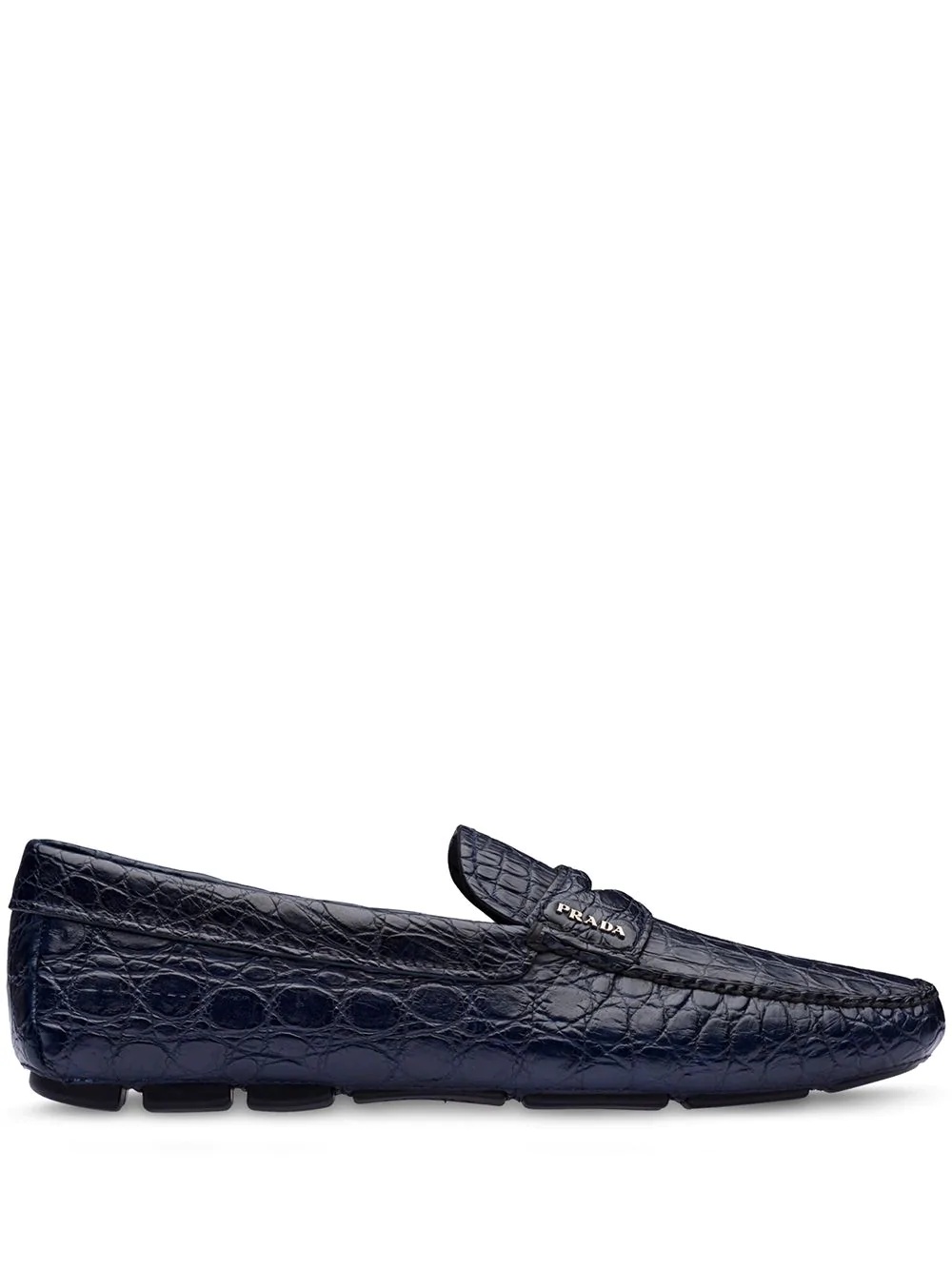 crocodile-effect penny-slot loafers - 1