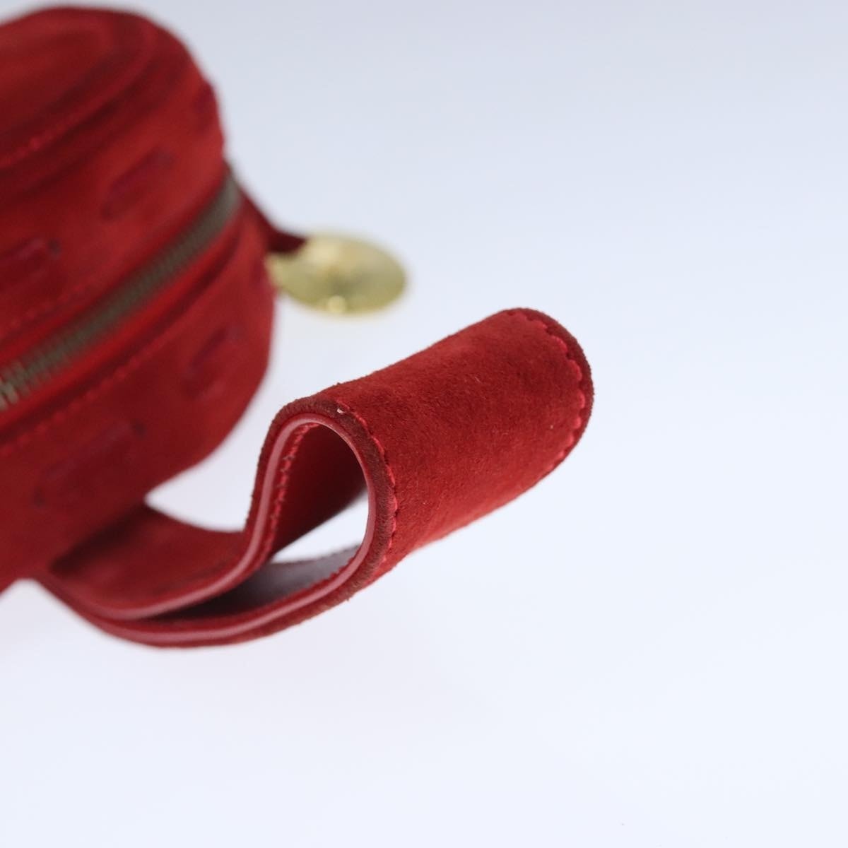 CELINE Hand Bag Suede Red Gold - 7