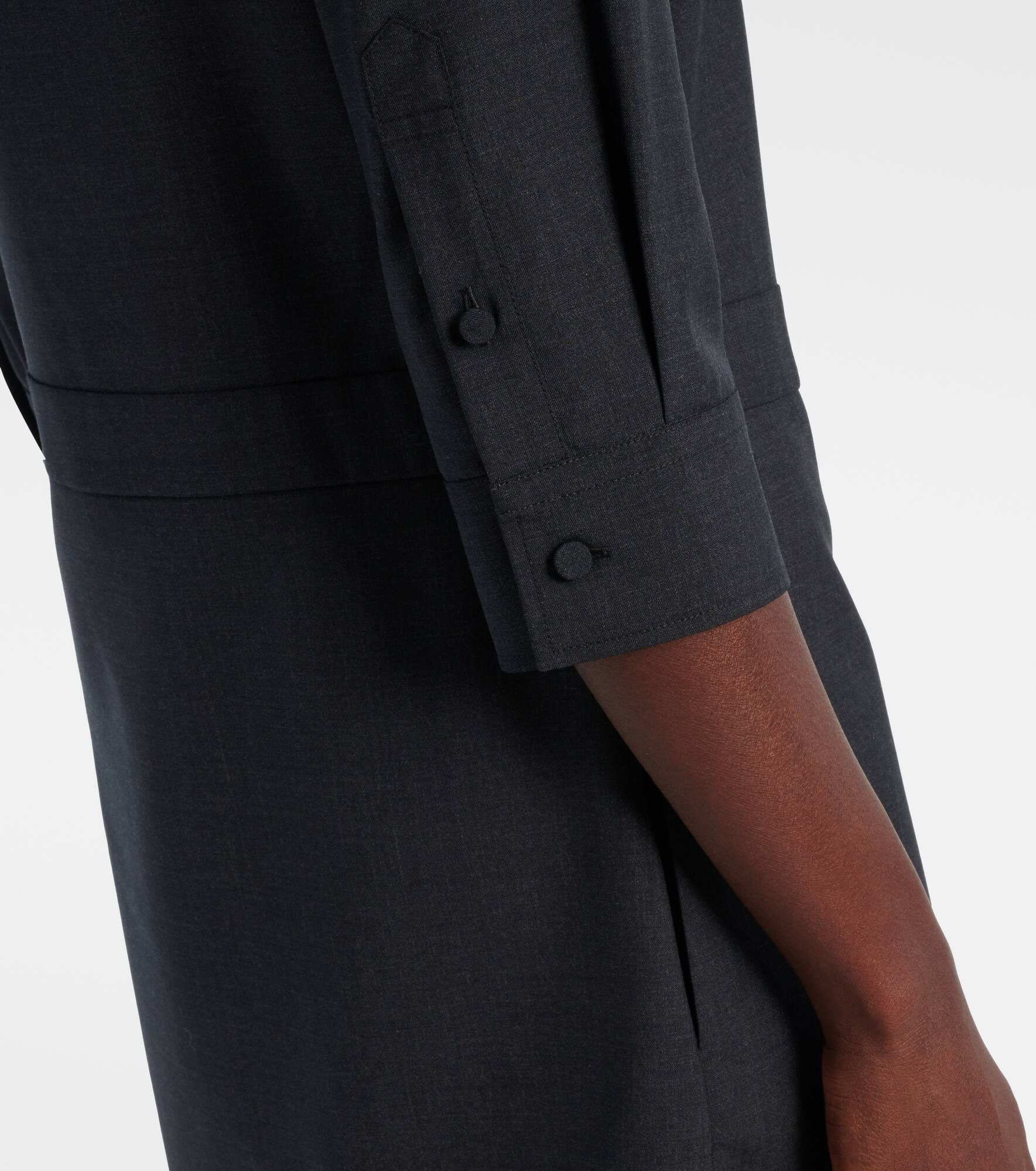 Horsebit wool shirt dress - 5