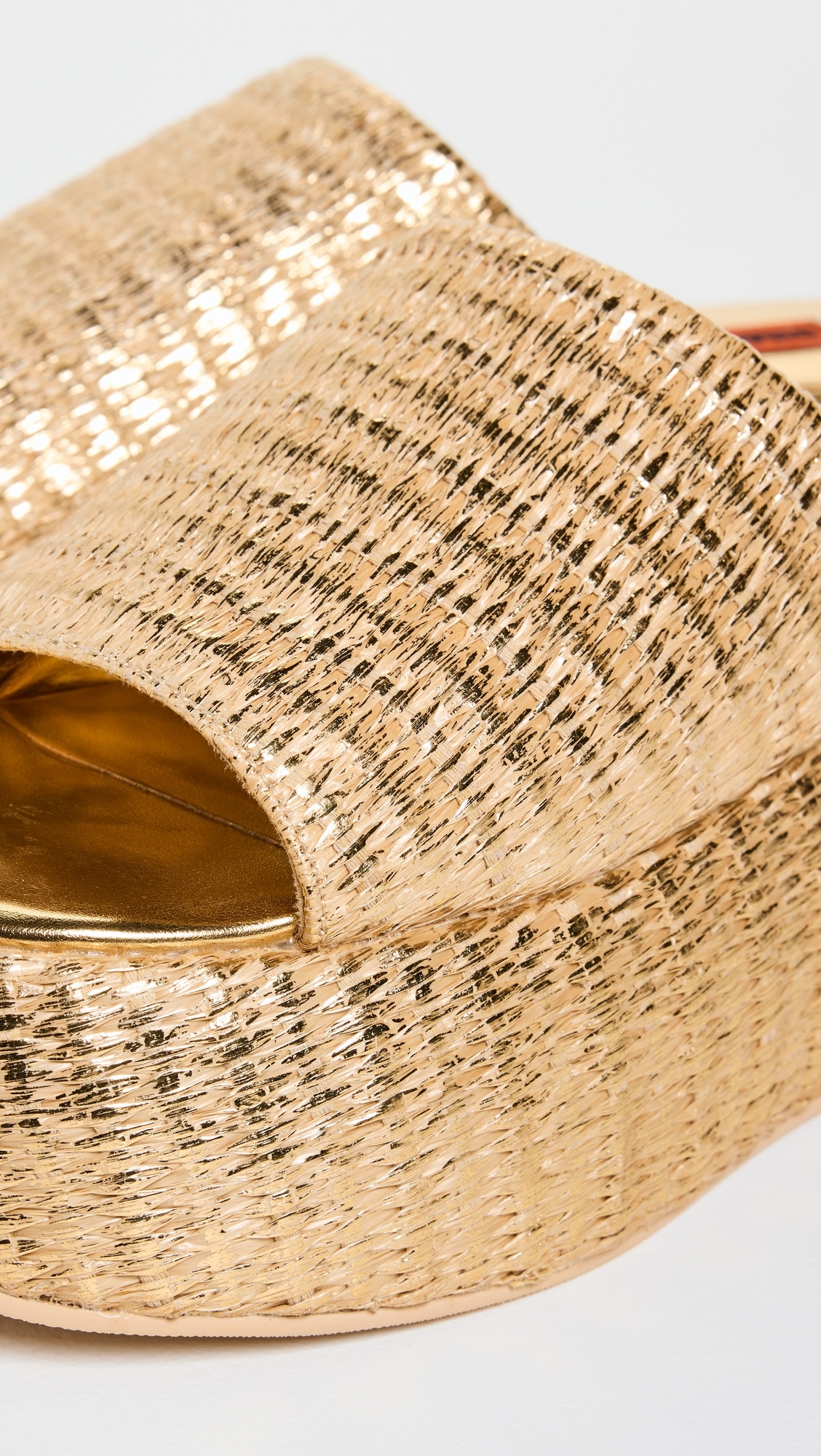 Metallic Raffia Cloudy Platform Sandals - 5
