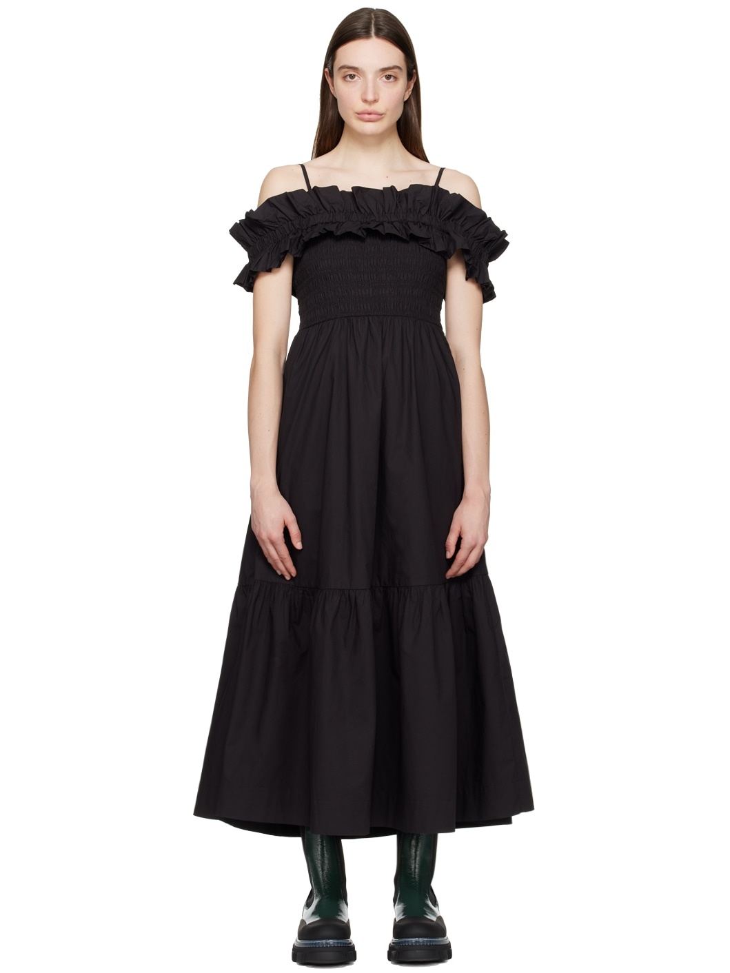 Black Smock Maxi Dress - 1