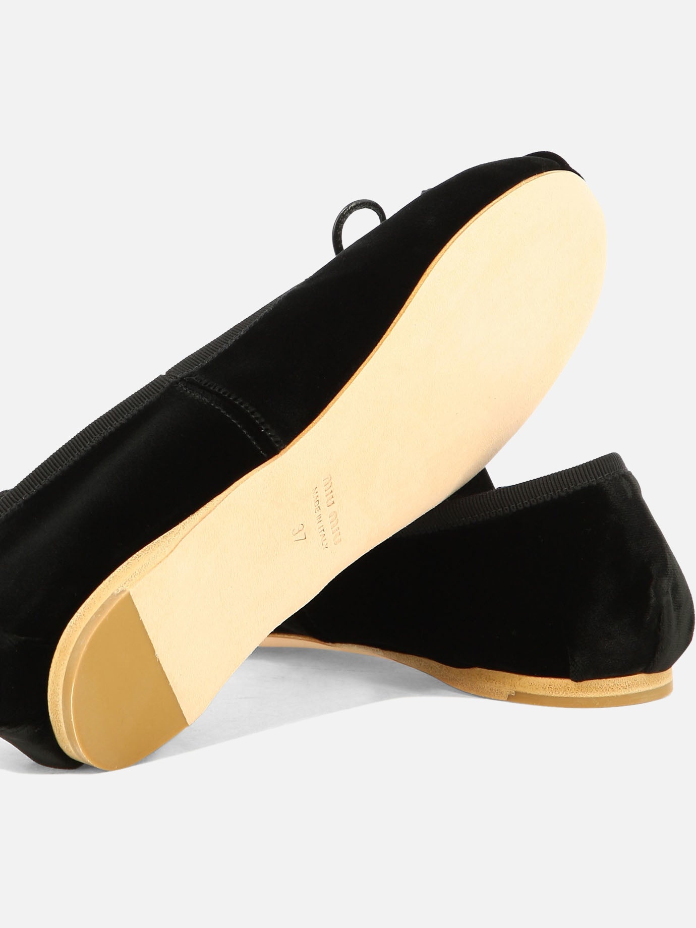 靴 miu miu Velvet Ballet Flats black Miu Miu Black Velvet Ballet Flats w/ Bow sz 37 | eBay